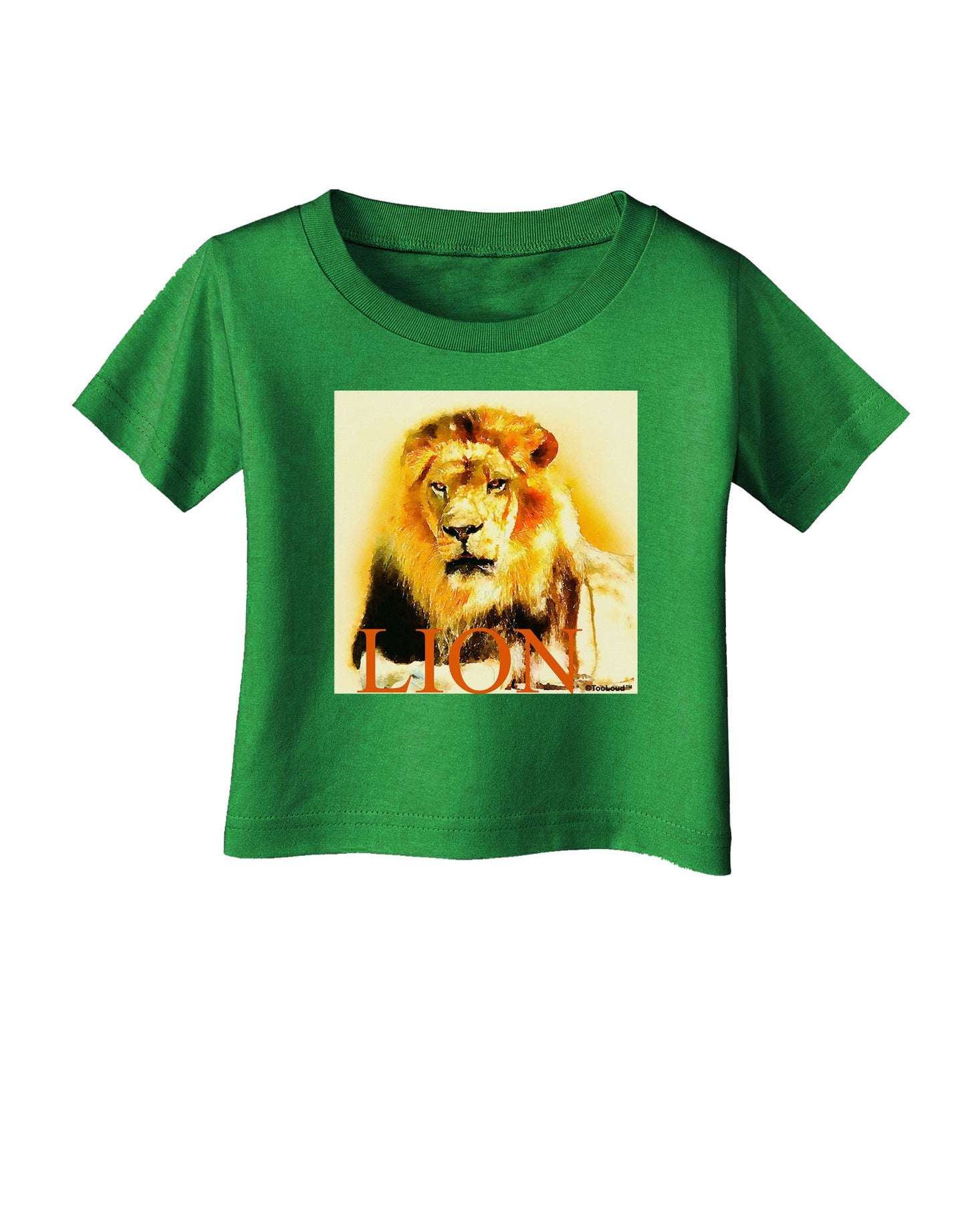 Lion Watercolor 4 Text Infant T-Shirt Dark-Infant T-Shirt-TooLoud-Clover-Green-06-Months-Davson Sales