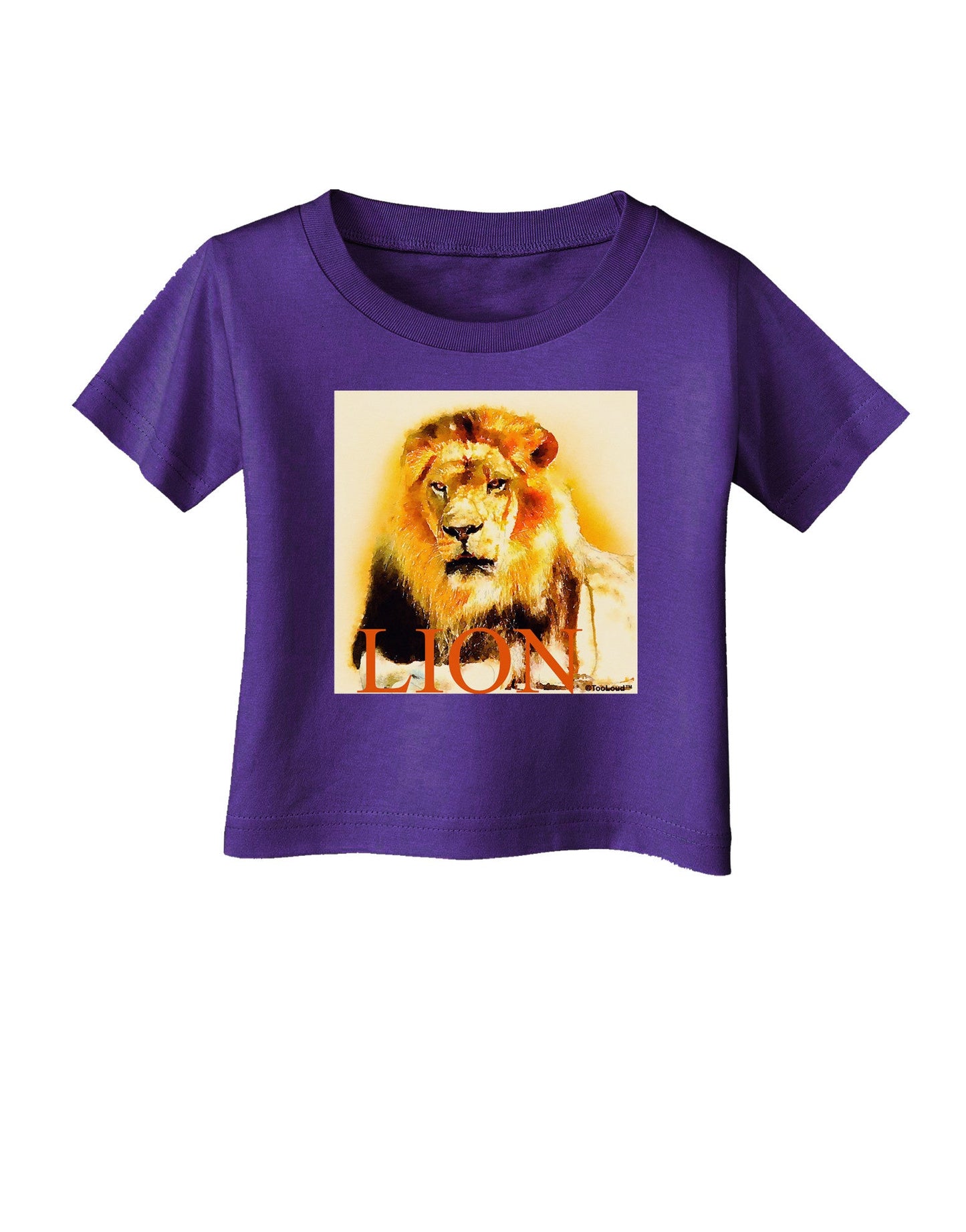 Lion Watercolor 4 Text Infant T-Shirt Dark-Infant T-Shirt-TooLoud-Purple-06-Months-Davson Sales