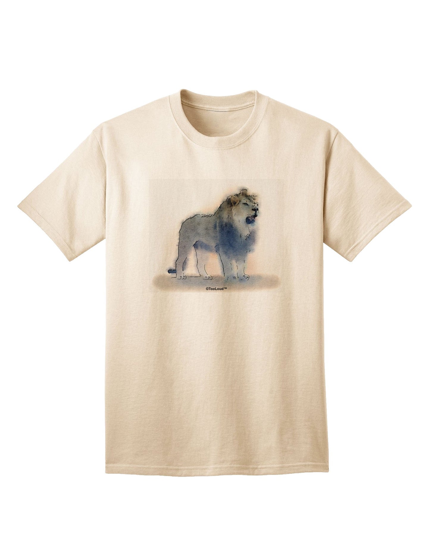Lion Watercolor B Adult T-Shirt-Mens T-Shirt-TooLoud-Natural-Small-Davson Sales