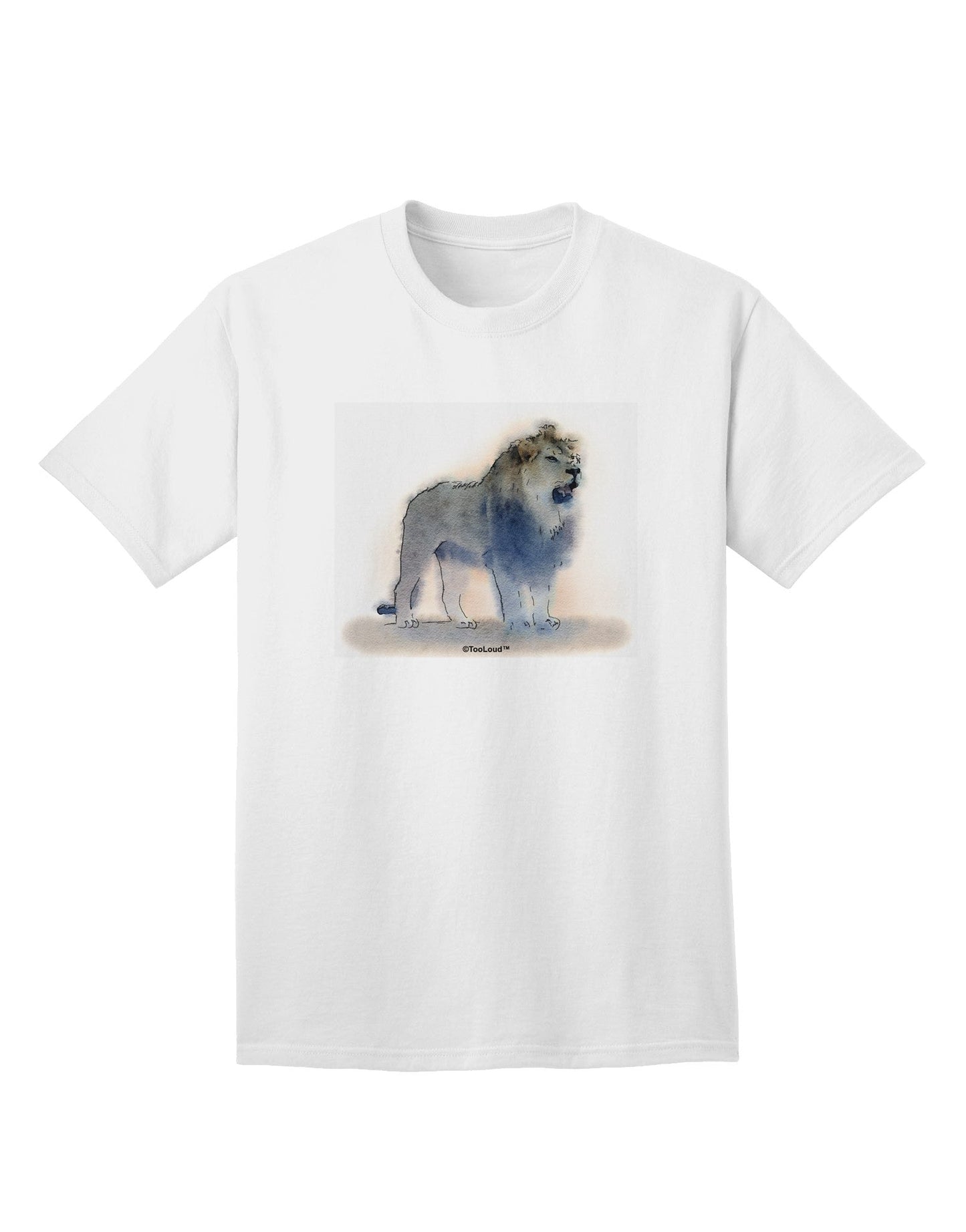 Lion Watercolor B Adult T-Shirt-Mens T-Shirt-TooLoud-White-Small-Davson Sales