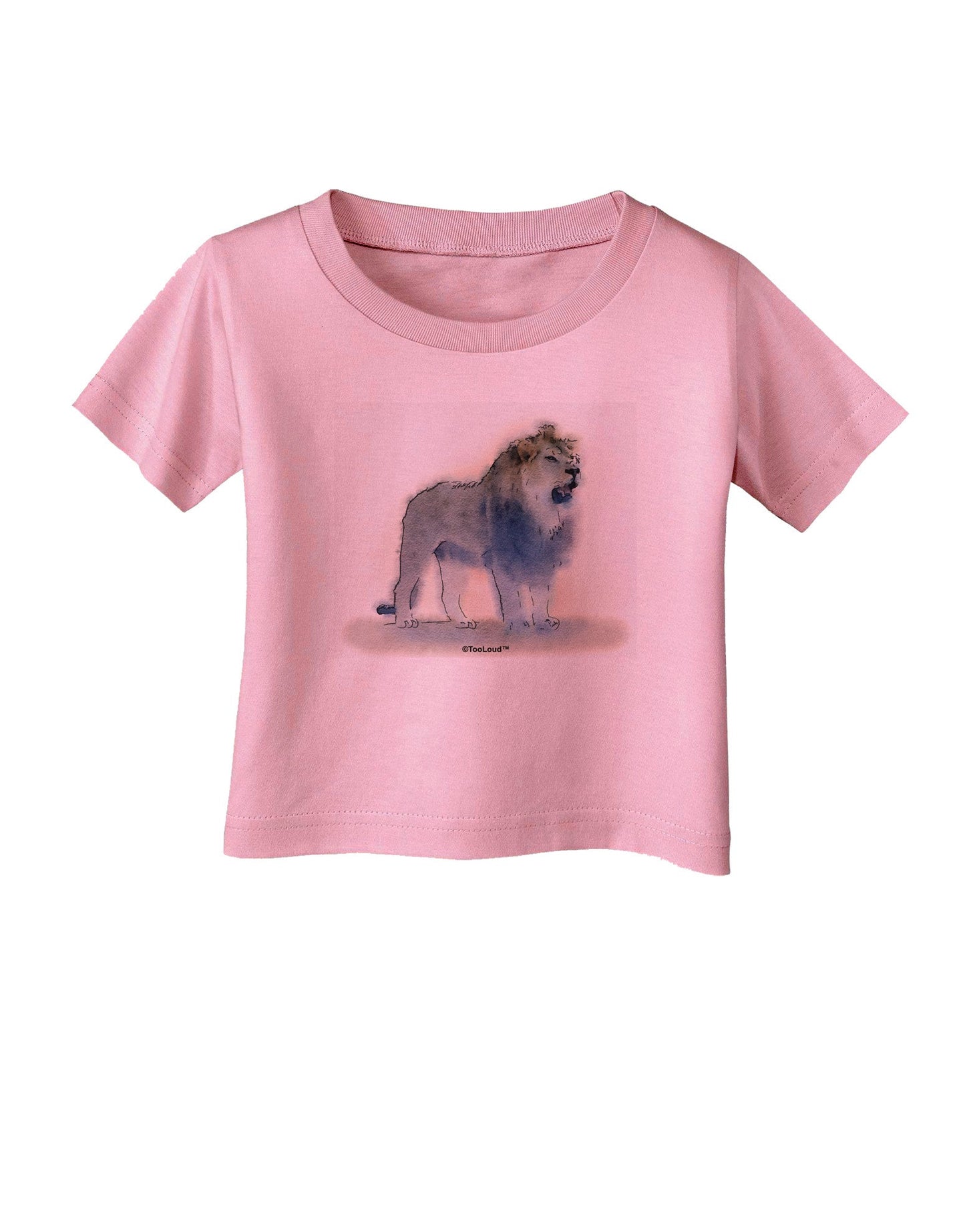 Lion Watercolor B Infant T-Shirt-Infant T-Shirt-TooLoud-Candy-Pink-06-Months-Davson Sales