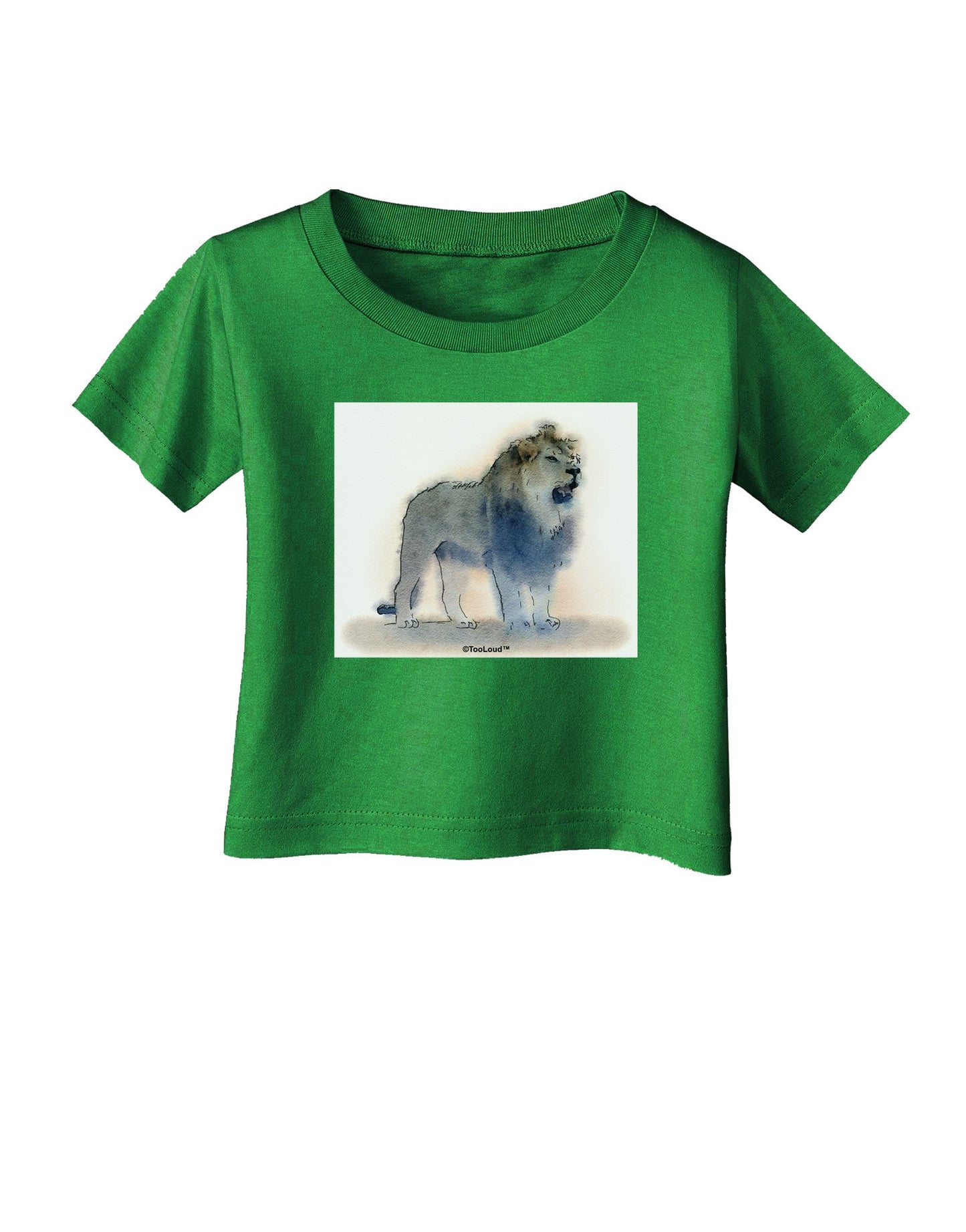 Lion Watercolor B Infant T-Shirt Dark-Infant T-Shirt-TooLoud-Clover-Green-06-Months-Davson Sales