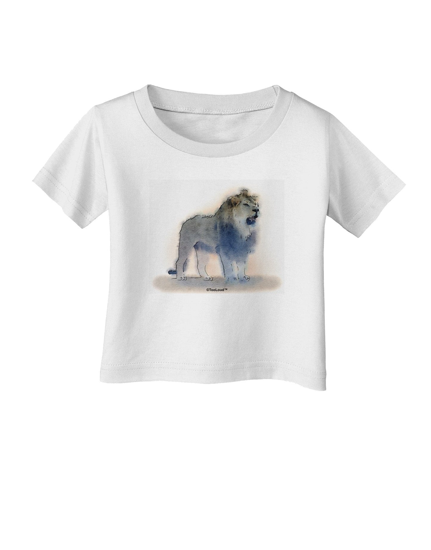 Lion Watercolor B Infant T-Shirt-Infant T-Shirt-TooLoud-White-06-Months-Davson Sales