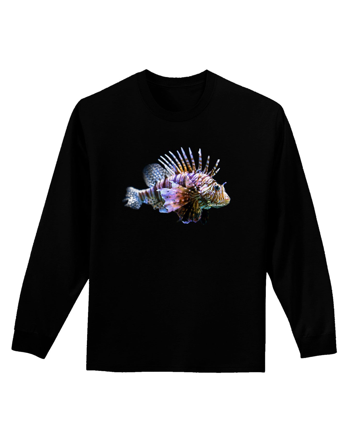 Lionfish Adult Long Sleeve Dark T-Shirt-TooLoud-Black-Small-Davson Sales