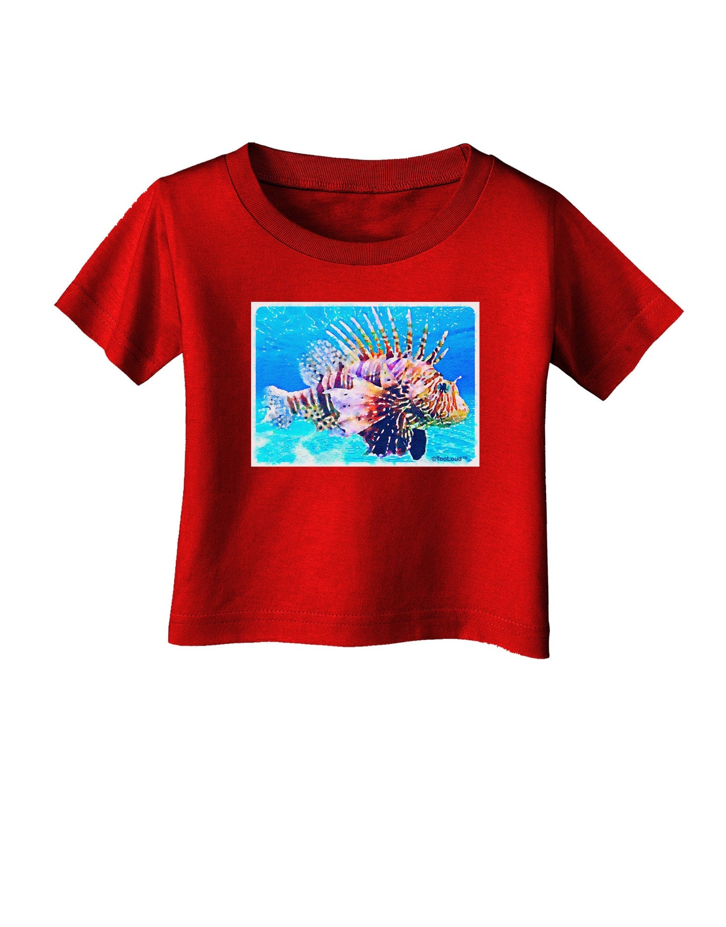 Lionfish in Watercolor Infant T-Shirt Dark by-Infant T-Shirt-TooLoud-Red-06-Months-Davson Sales