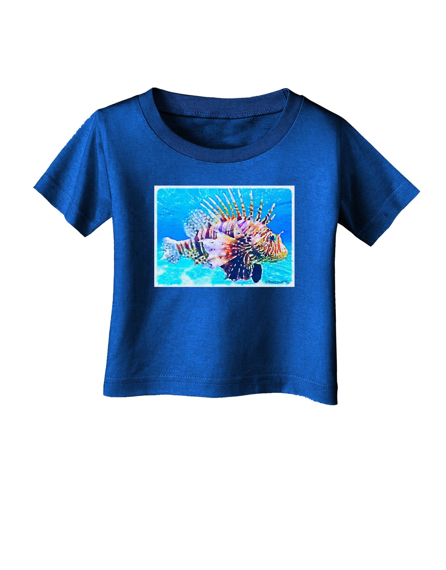Lionfish in Watercolor Infant T-Shirt Dark by-Infant T-Shirt-TooLoud-Royal-Blue-06-Months-Davson Sales