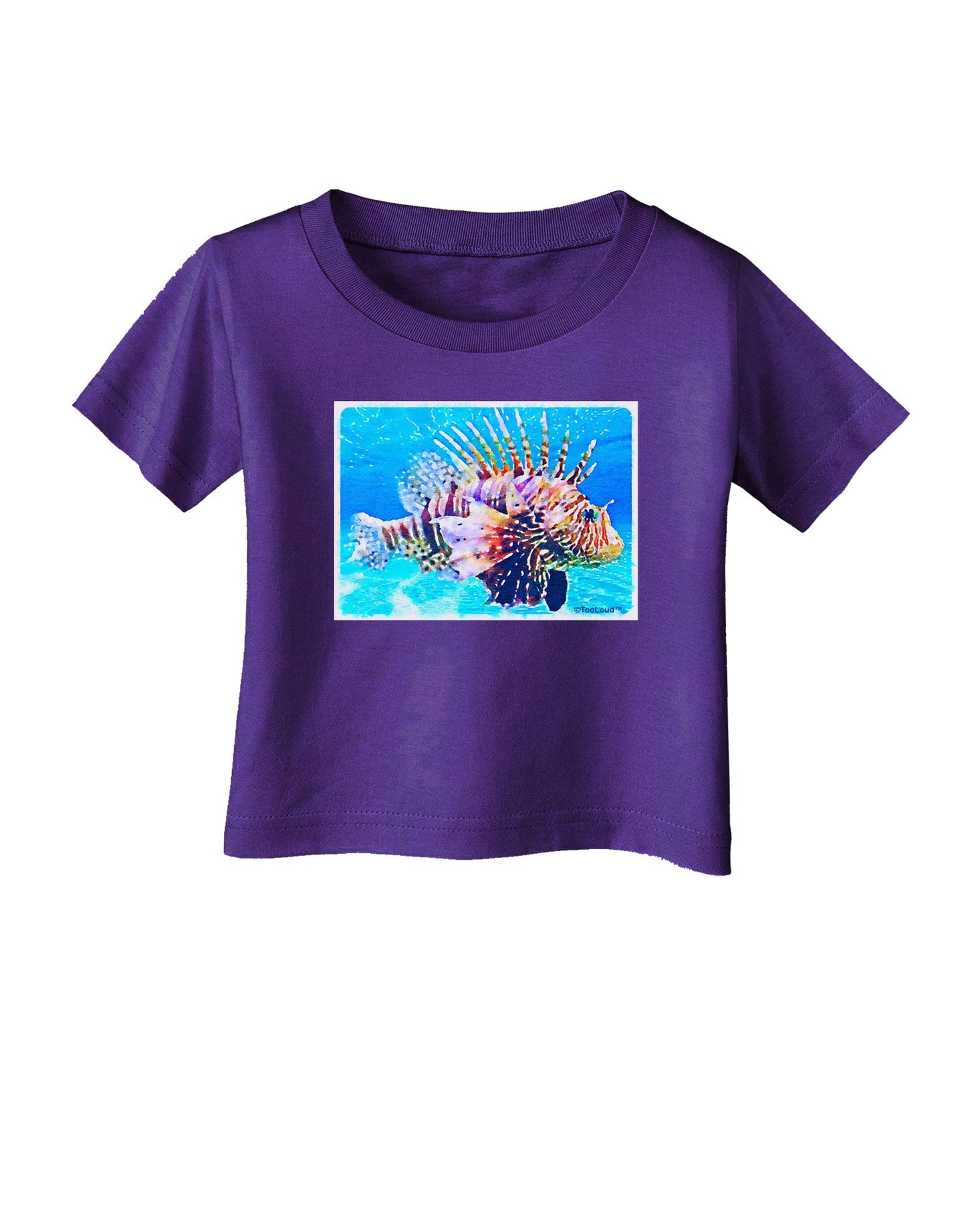 Lionfish in Watercolor Infant T-Shirt Dark by-Infant T-Shirt-TooLoud-Purple-06-Months-Davson Sales