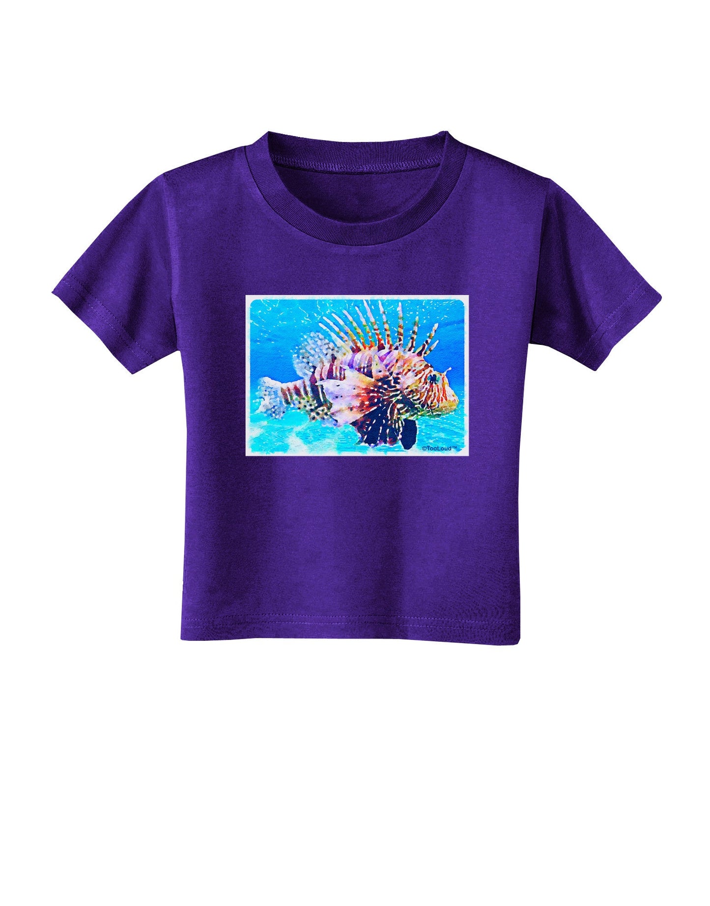 Lionfish in Watercolor Toddler T-Shirt Dark by-Toddler T-Shirt-TooLoud-Purple-2T-Davson Sales