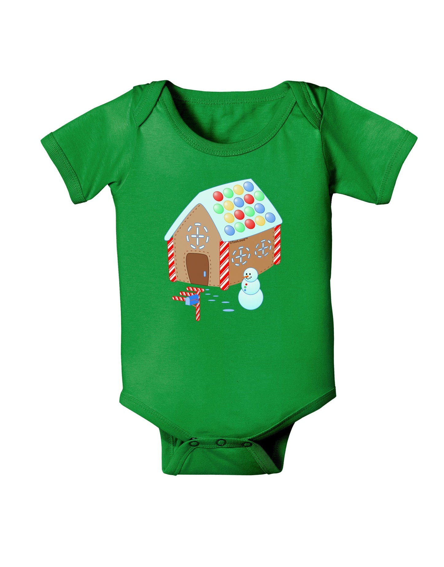 Little Gingerbread House Design #1 Baby Romper Bodysuit Dark by TooLoud-Baby Romper-TooLoud-Clover-Green-06-Months-Davson Sales