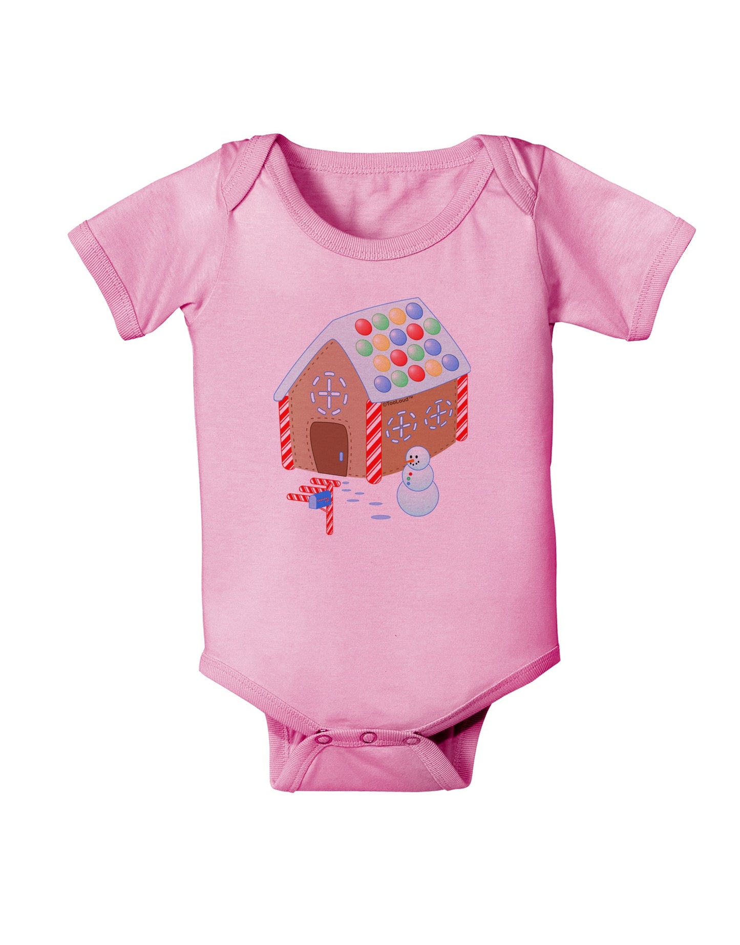 Little Gingerbread House Design #1 Baby Romper Bodysuit by TooLoud-Baby Romper-TooLoud-Light-Pink-06-Months-Davson Sales