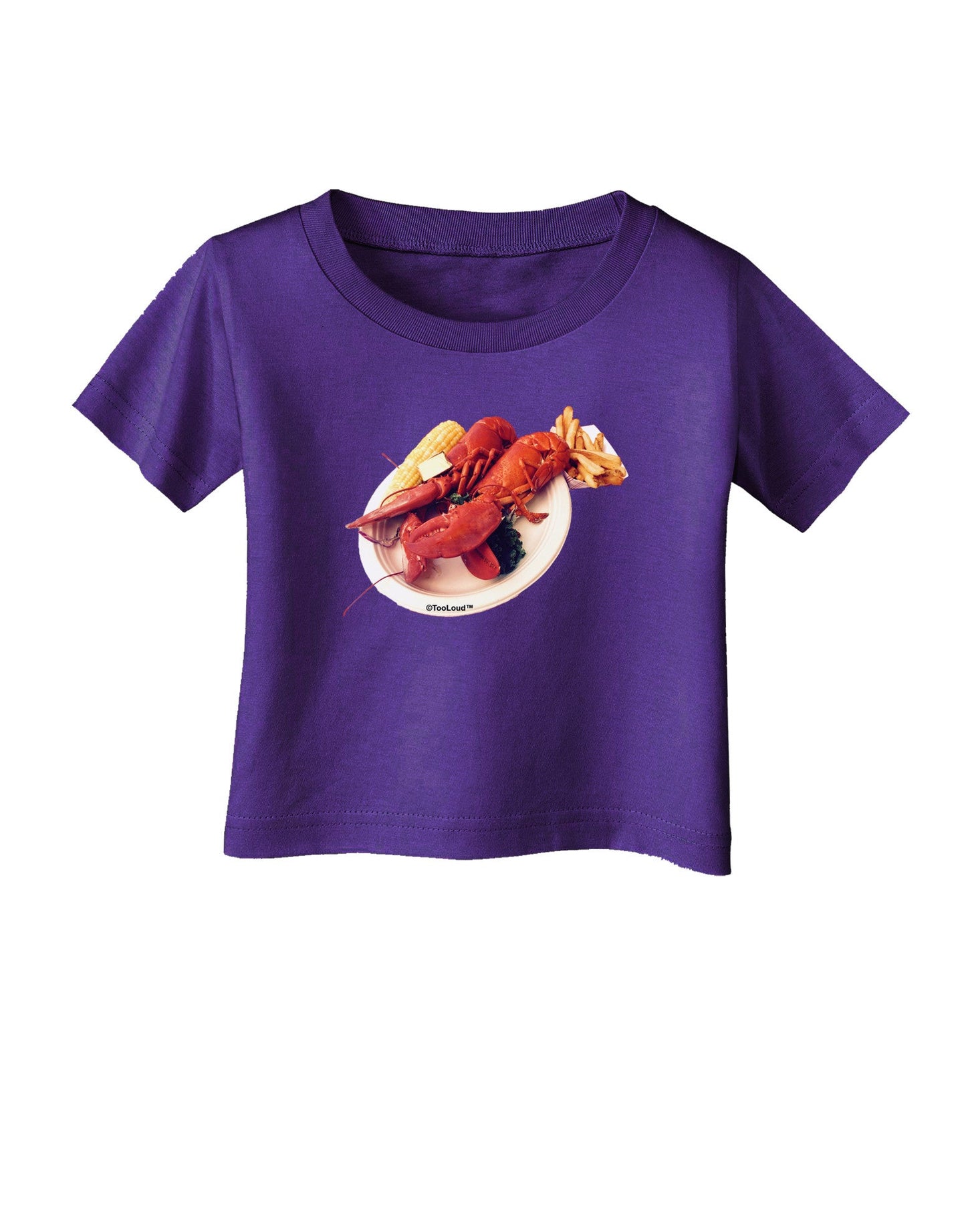 Lobster Plate Infant T-Shirt Dark-Infant T-Shirt-TooLoud-Purple-06-Months-Davson Sales