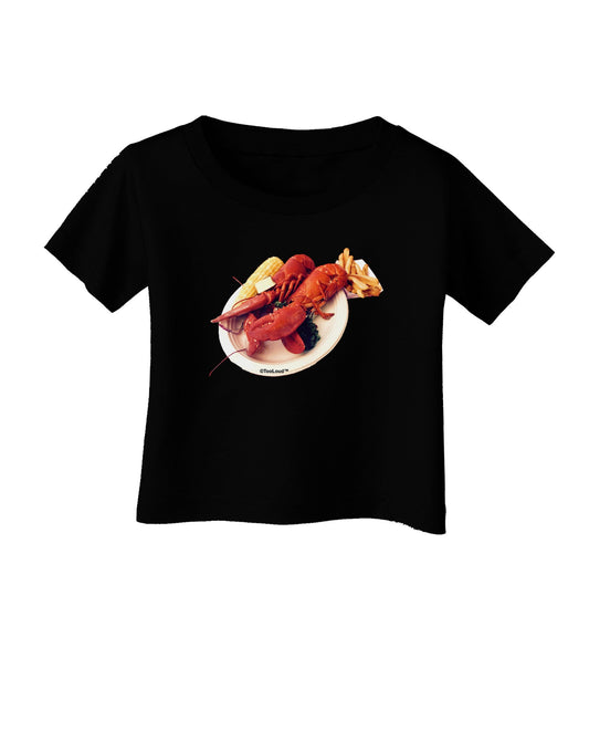 Lobster Plate Infant T-Shirt Dark-Infant T-Shirt-TooLoud-Black-06-Months-Davson Sales