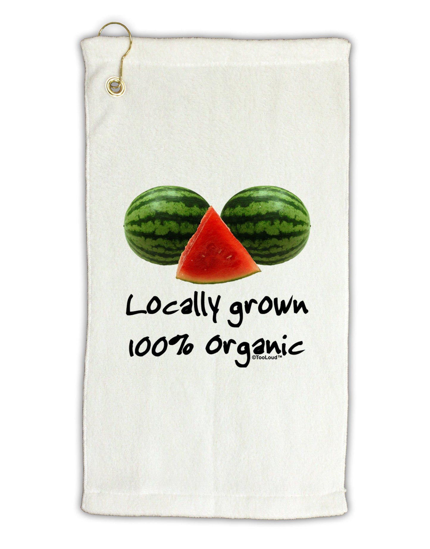 Locally Grown Organic Melons Micro Terry Gromet Golf Towel 11"x19-Golf Towel-TooLoud-White-Davson Sales