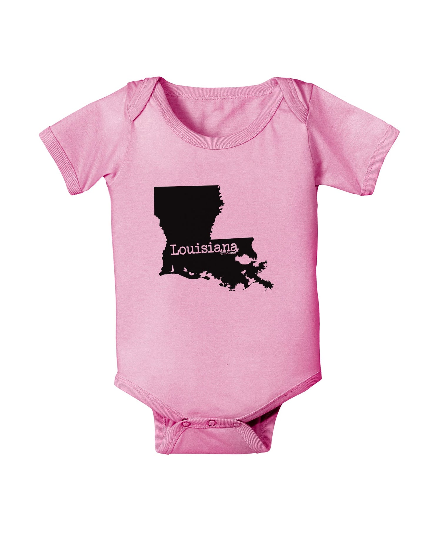 Louisiana - United States Shape Baby Romper Bodysuit by TooLoud-Baby Romper-TooLoud-Light-Pink-06-Months-Davson Sales