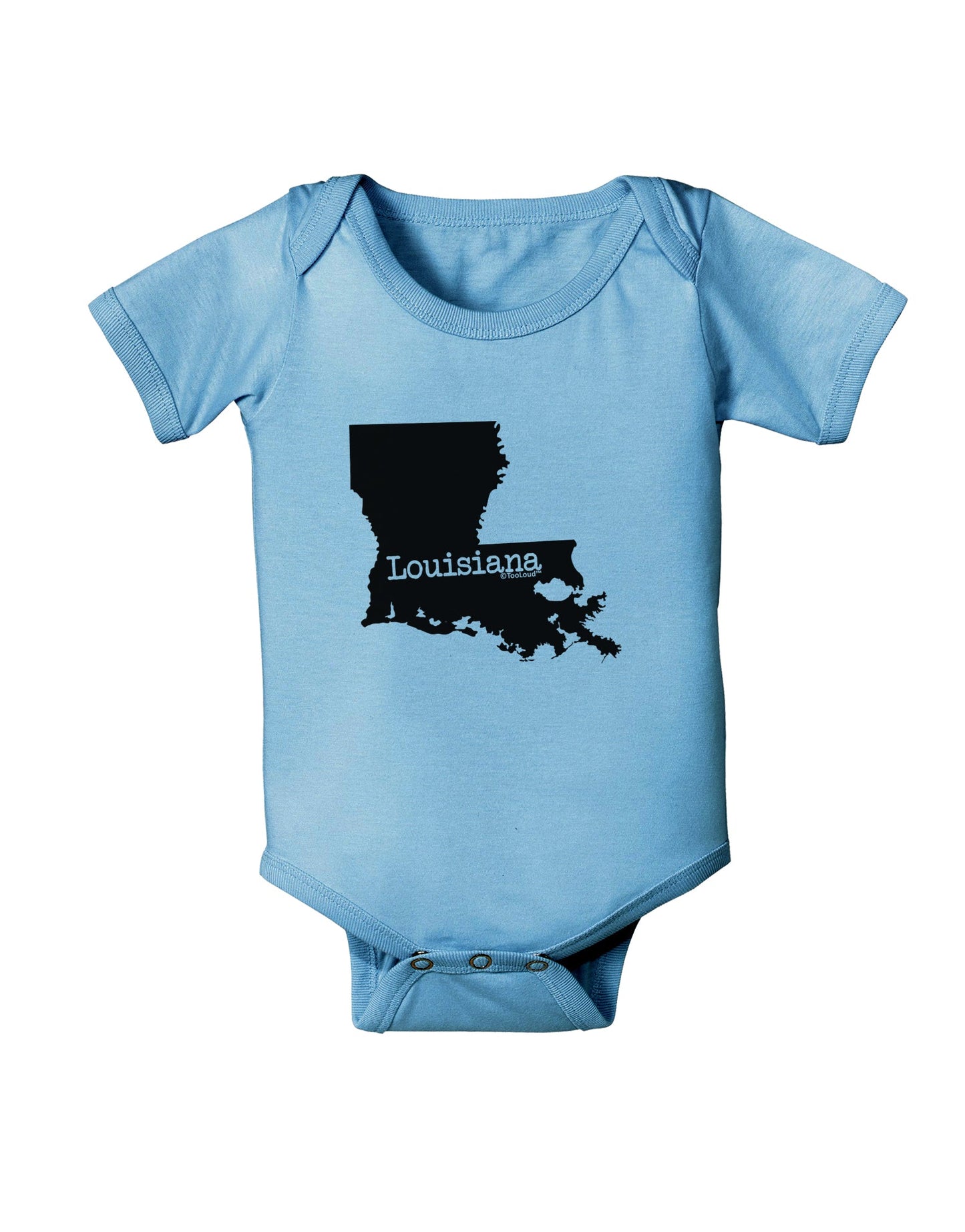 Louisiana - United States Shape Baby Romper Bodysuit by TooLoud-Baby Romper-TooLoud-Light-Blue-06-Months-Davson Sales