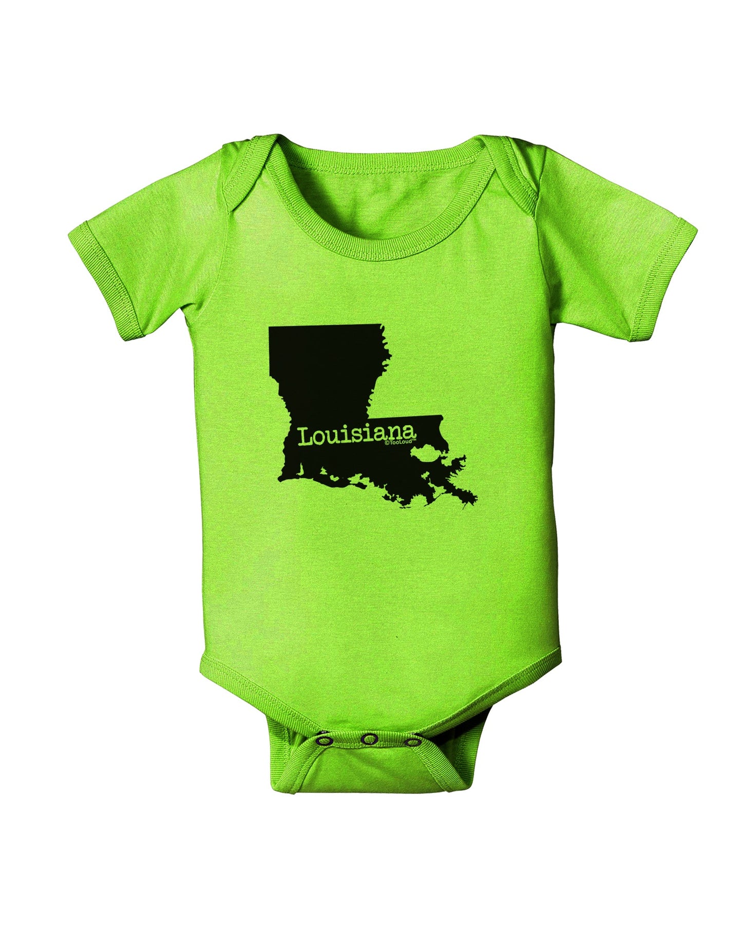 Louisiana - United States Shape Baby Romper Bodysuit by TooLoud-Baby Romper-TooLoud-Lime-Green-06-Months-Davson Sales