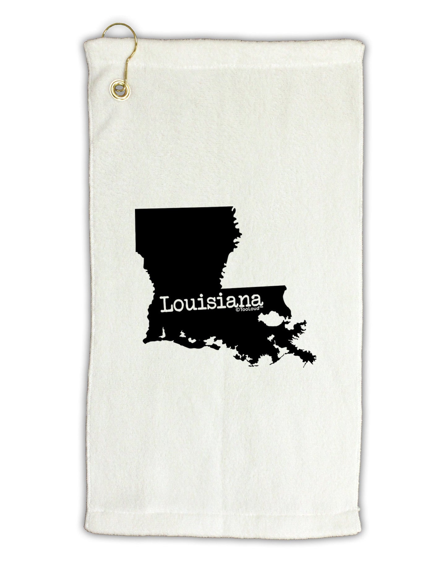 Louisiana - United States Shape Micro Terry Gromet Golf Towel 11"x19-Golf Towel-TooLoud-White-Davson Sales