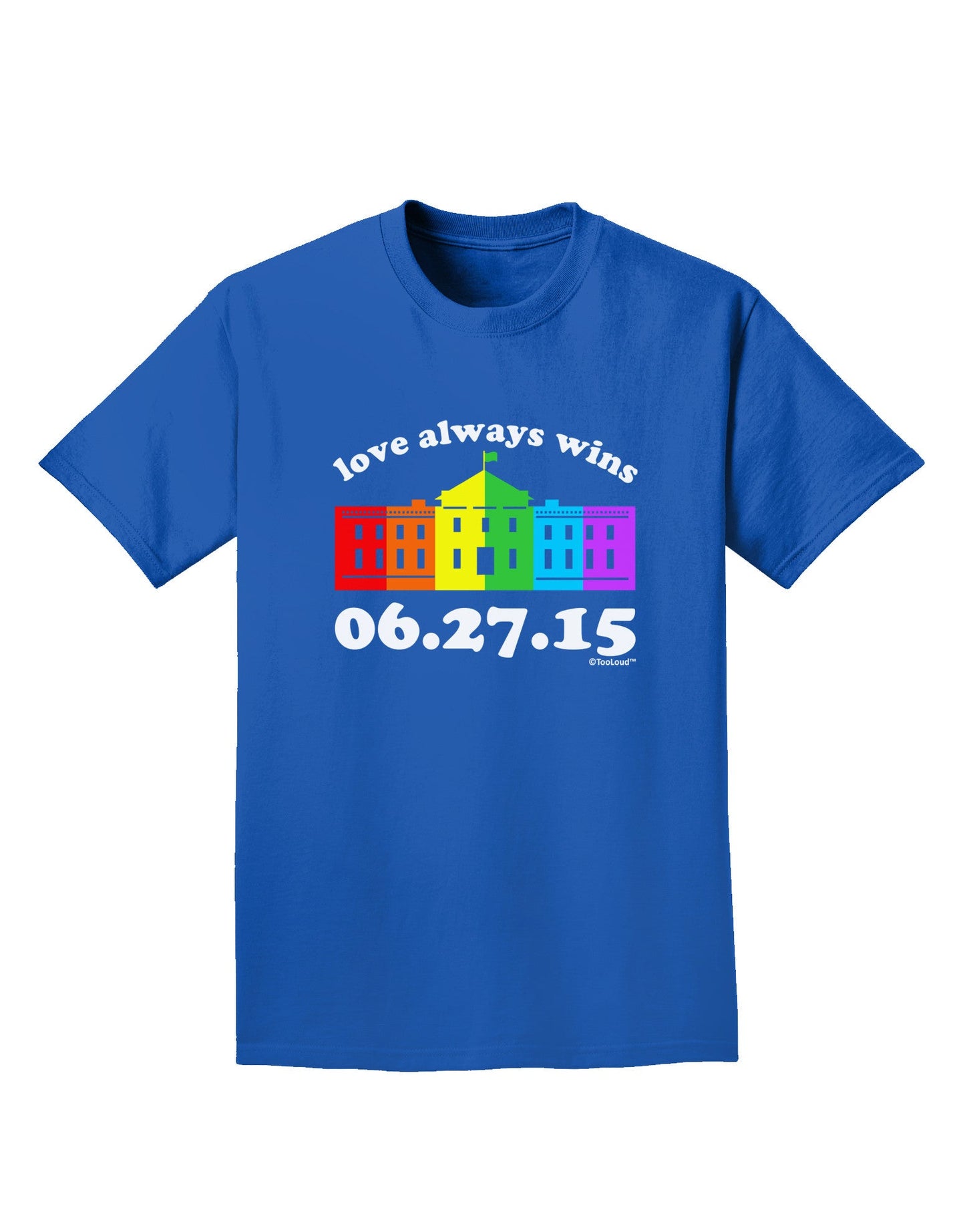 Love Always Wins with Date - Marriage Equality Adult Dark T-Shirt-Mens T-Shirt-TooLoud-Royal-Blue-Small-Davson Sales