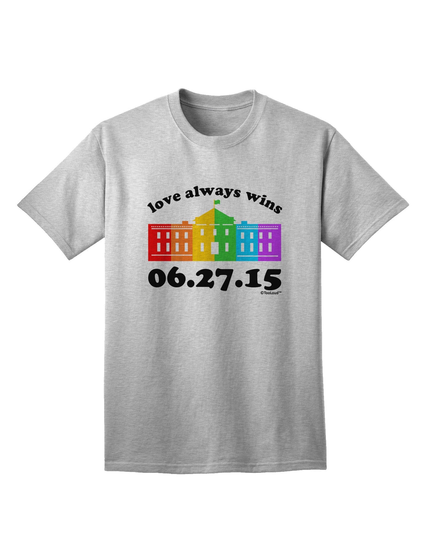 Love Always Wins with Date - Marriage Equality Adult T-Shirt-Mens T-Shirt-TooLoud-AshGray-Small-Davson Sales