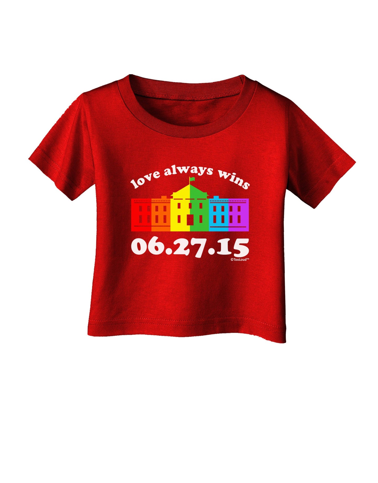 Love Always Wins with Date - Marriage Equality Infant T-Shirt Dark-Infant T-Shirt-TooLoud-Red-06-Months-Davson Sales