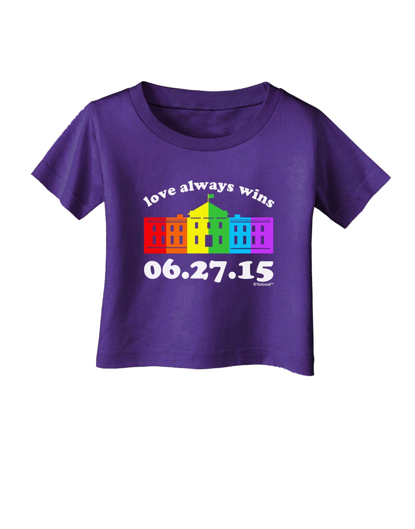 Love Always Wins with Date - Marriage Equality Infant T-Shirt Dark-Infant T-Shirt-TooLoud-Purple-06-Months-Davson Sales