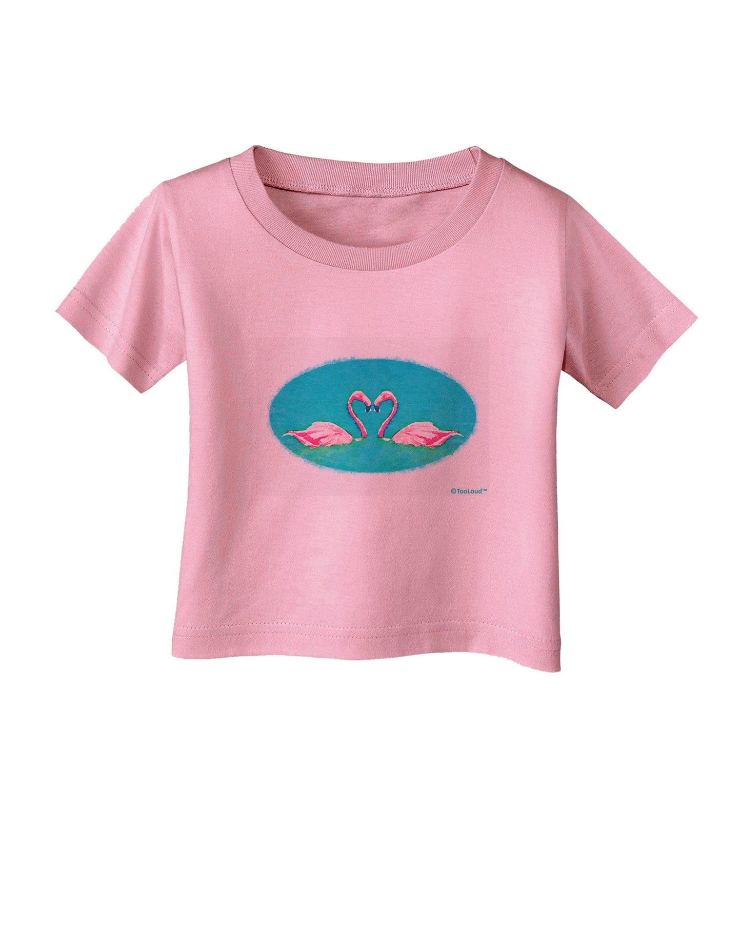 Love Birds - Flamingos Watercolor Infant T-Shirt-Infant T-Shirt-TooLoud-Candy-Pink-06-Months-Davson Sales