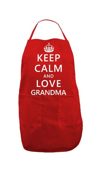 TooLoud Keep Calm and Love Grandma Dark Adult Apron