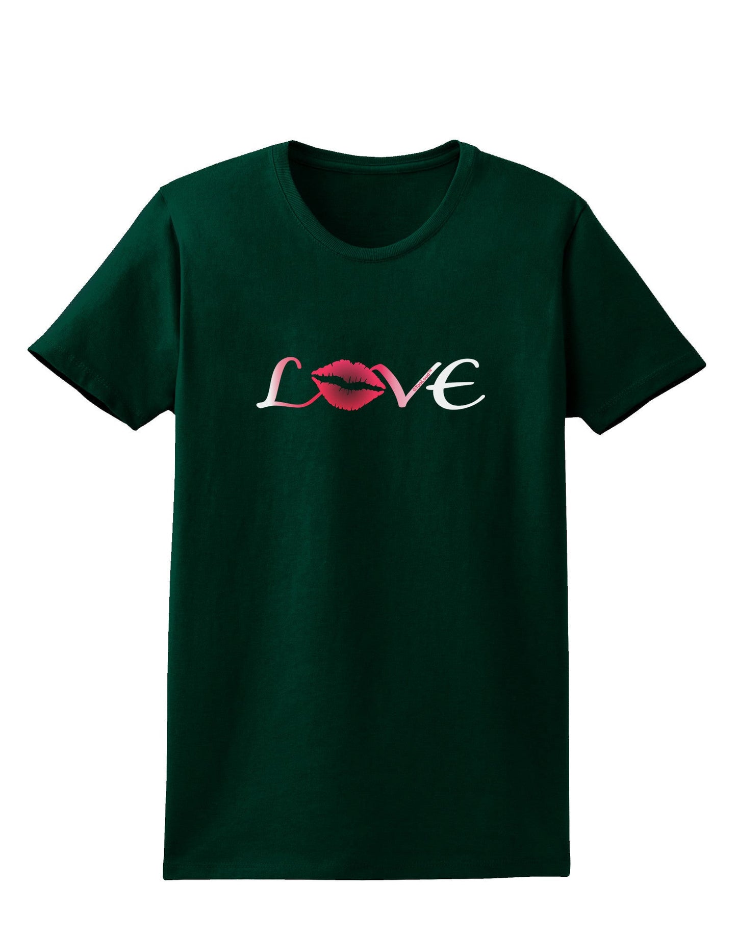 Love Kiss Womens Dark T-Shirt-Womens T-Shirt-TooLoud-Forest-Green-Small-Davson Sales