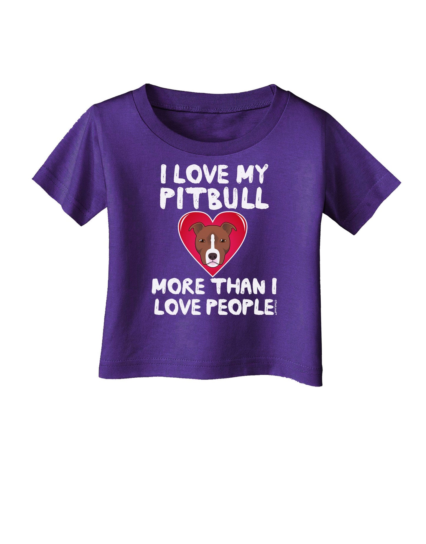Love Pitbull More Than People Infant T-Shirt Dark-Infant T-Shirt-TooLoud-Purple-06-Months-Davson Sales