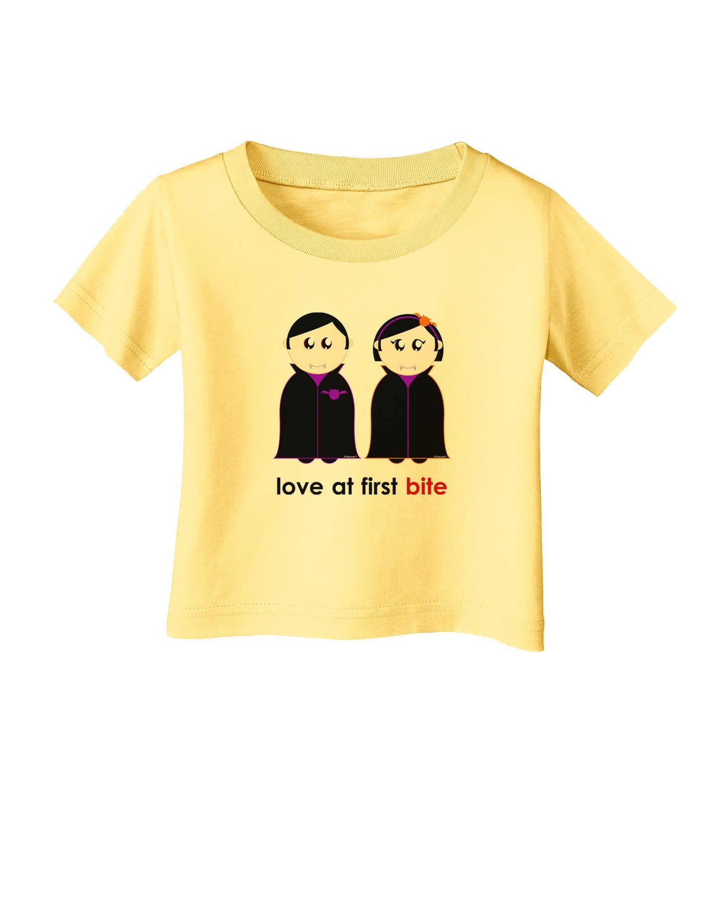 Love at First Bite Vampire Couple Halloween Infant T-Shirt-Infant T-Shirt-TooLoud-Daffodil-Yellow-06-Months-Davson Sales