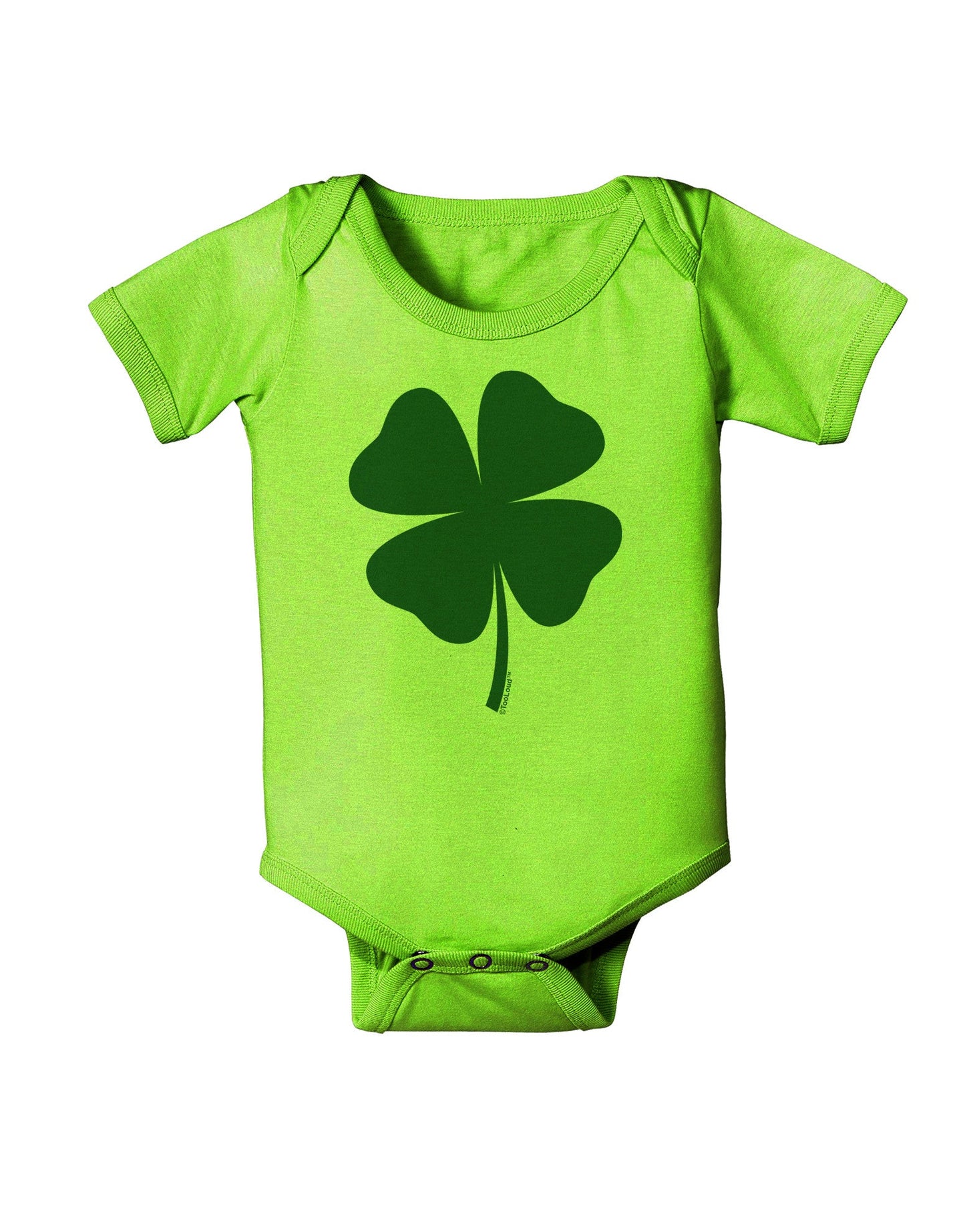 Lucky Four Leaf Clover St Patricks Day Baby Romper Bodysuit-Baby Romper-TooLoud-Lime-Green-06-Months-Davson Sales