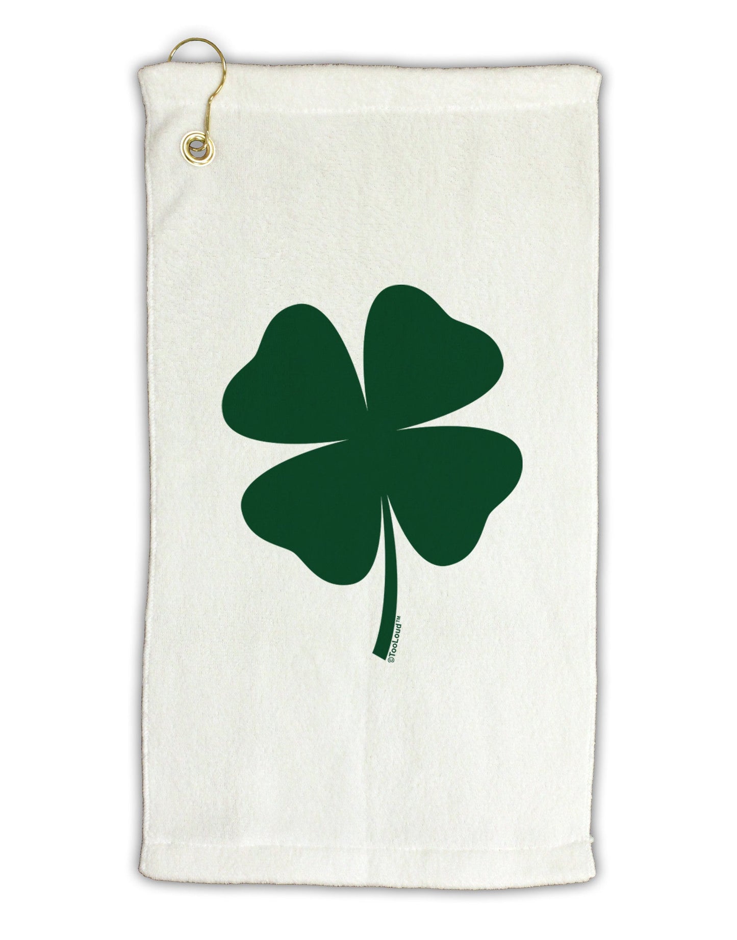 Lucky Four Leaf Clover St Patricks Day Micro Terry Gromet Golf Towel 11"x19-Golf Towel-TooLoud-White-Davson Sales