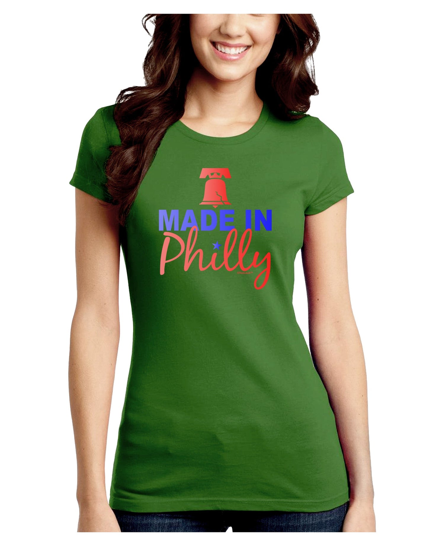 Made In Philly Juniors Petite Crew Dark T-Shirt-T-Shirts Juniors Tops-TooLoud-Kiwi-Green-Juniors Fitted Small-Davson Sales