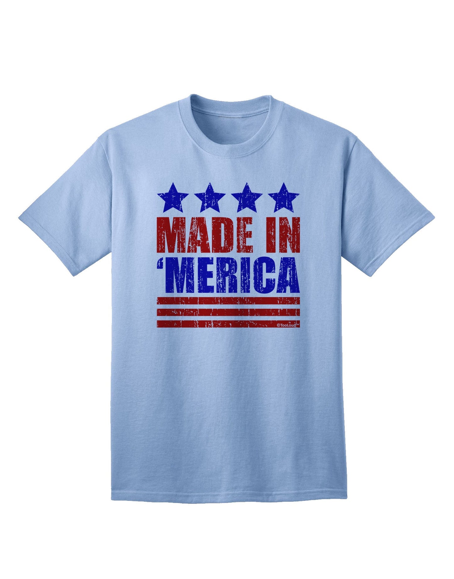 Made in Merica - Stars and Stripes Color Design Adult T-Shirt-Mens T-Shirt-TooLoud-Light-Blue-Small-Davson Sales