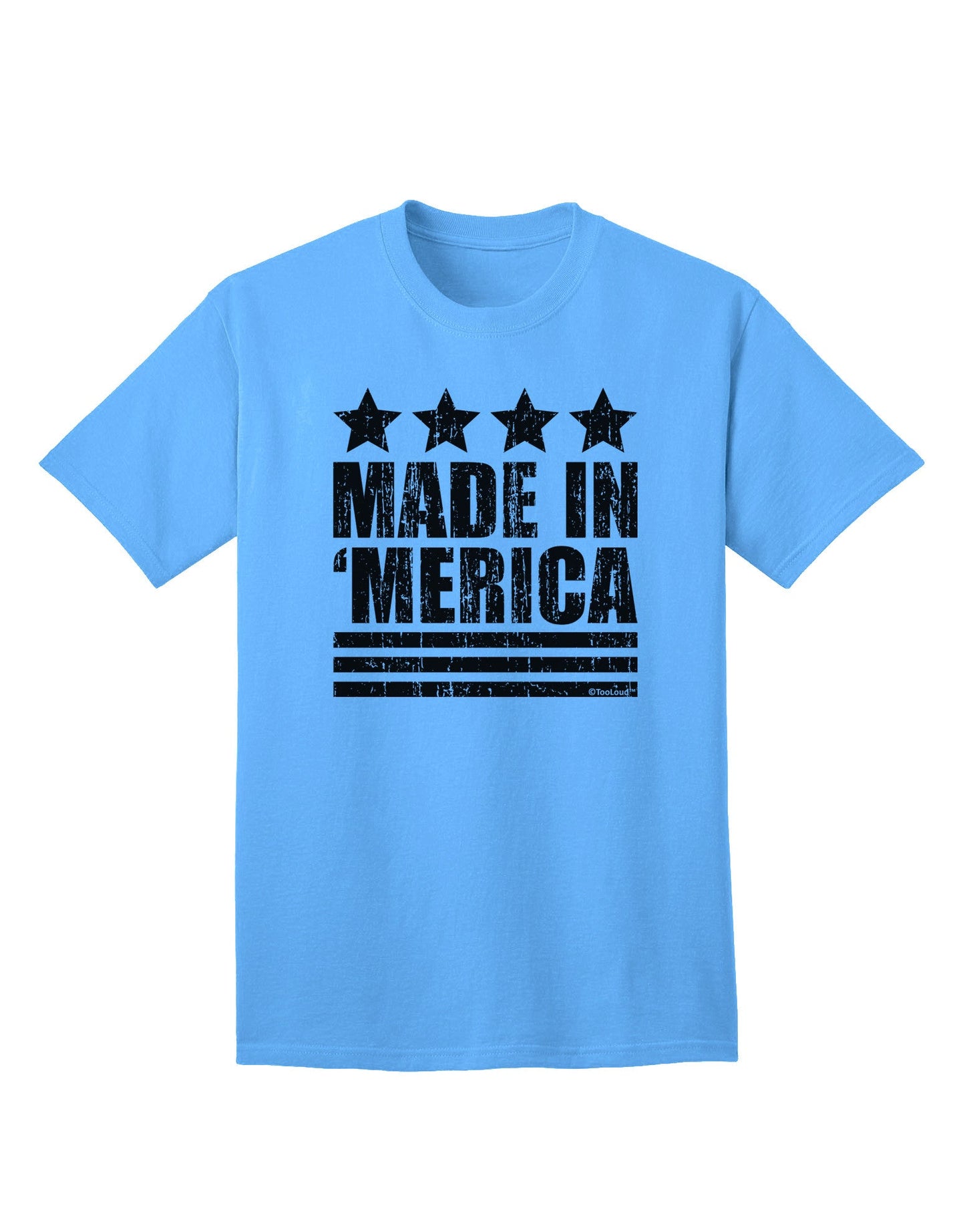 Made in Merica - Stars and Stripes Design Adult T-Shirt-Mens T-Shirt-TooLoud-Aquatic-Blue-Small-Davson Sales