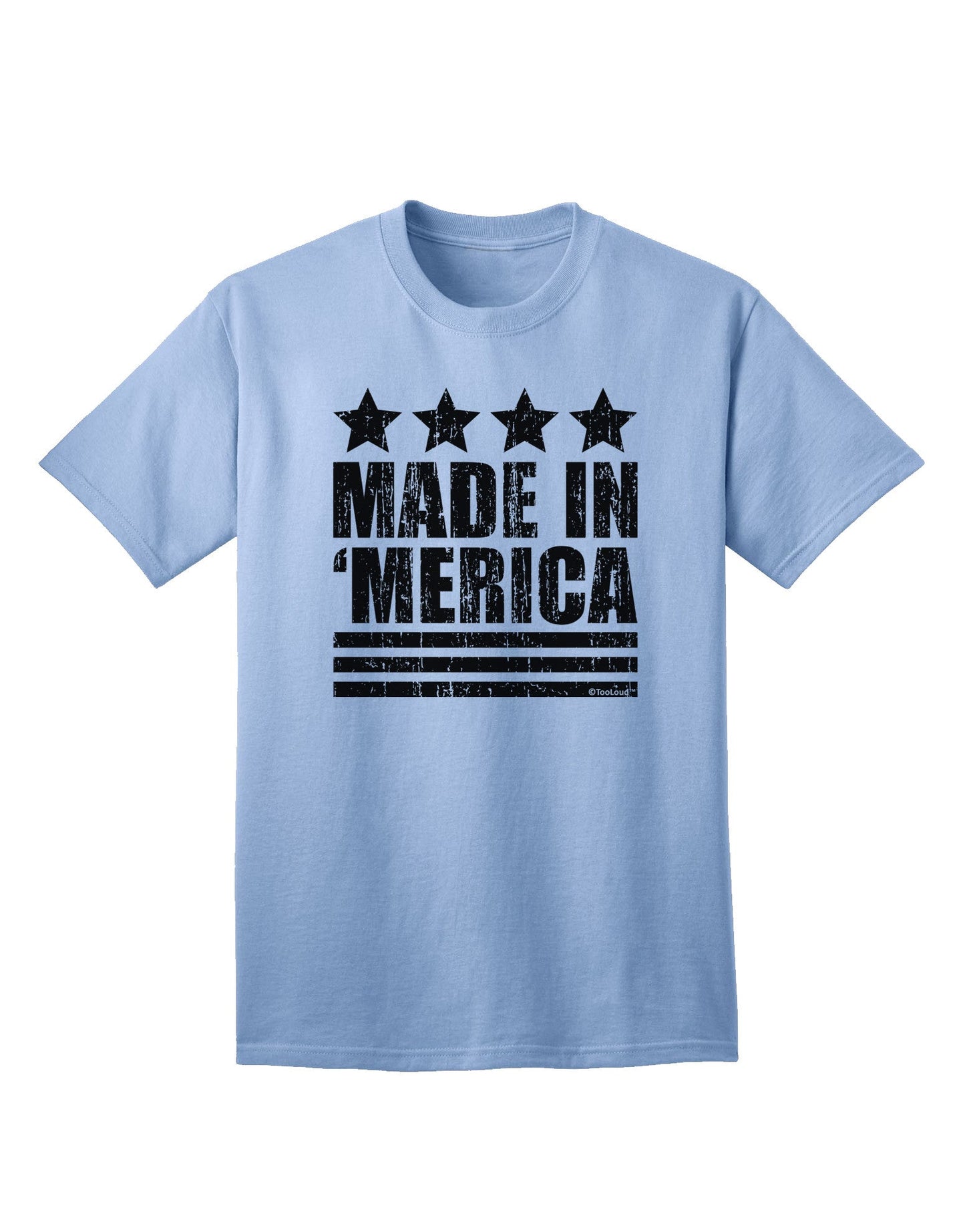 Made in Merica - Stars and Stripes Design Adult T-Shirt-Mens T-Shirt-TooLoud-Light-Blue-Small-Davson Sales