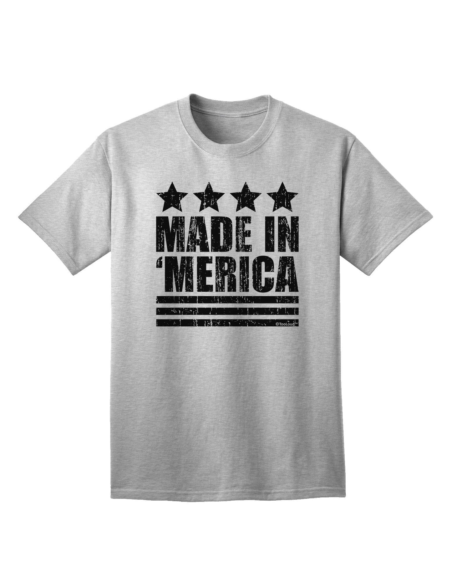 Made in Merica - Stars and Stripes Design Adult T-Shirt-Mens T-Shirt-TooLoud-AshGray-Small-Davson Sales