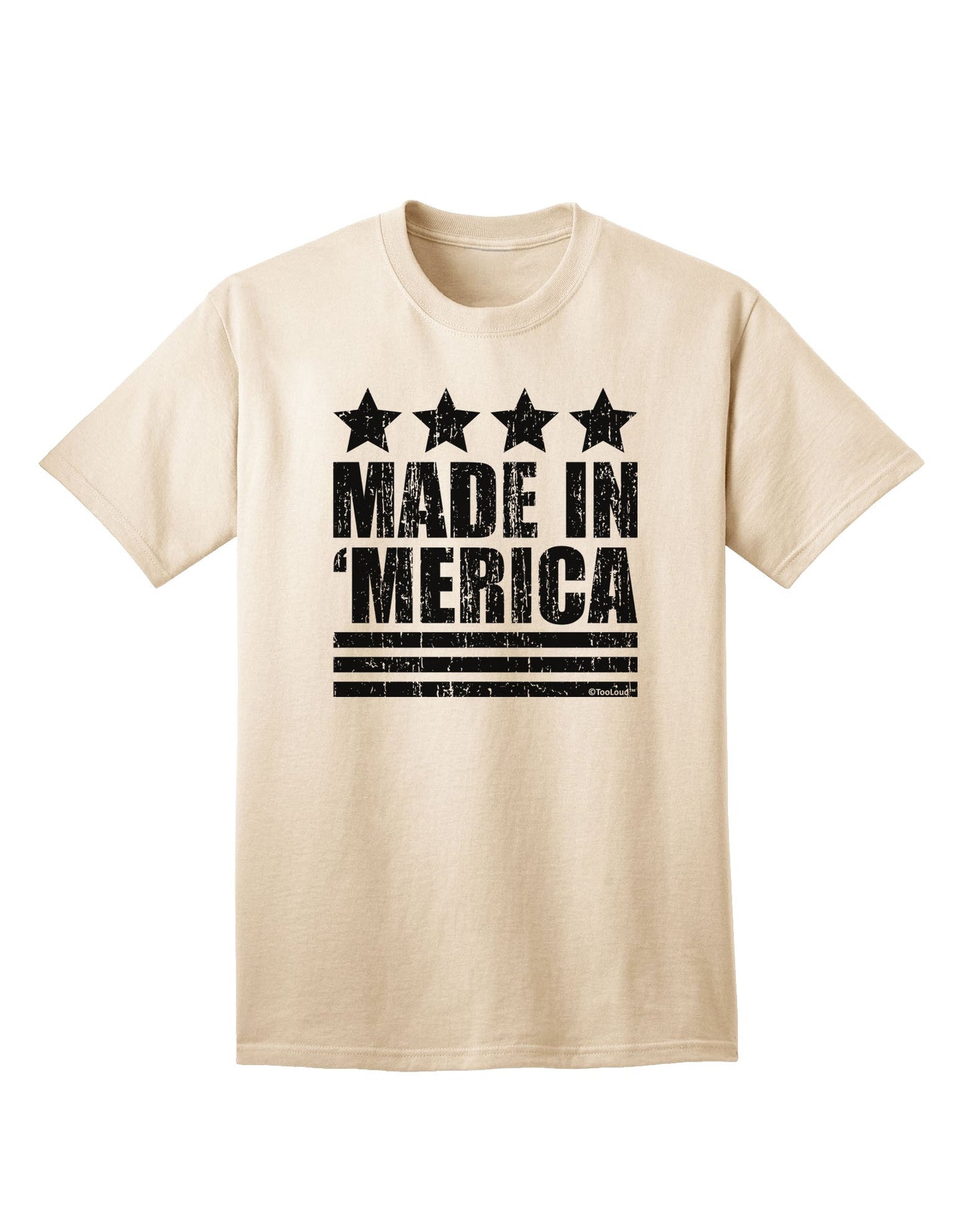 Made in Merica - Stars and Stripes Design Adult T-Shirt-Mens T-Shirt-TooLoud-Natural-Small-Davson Sales