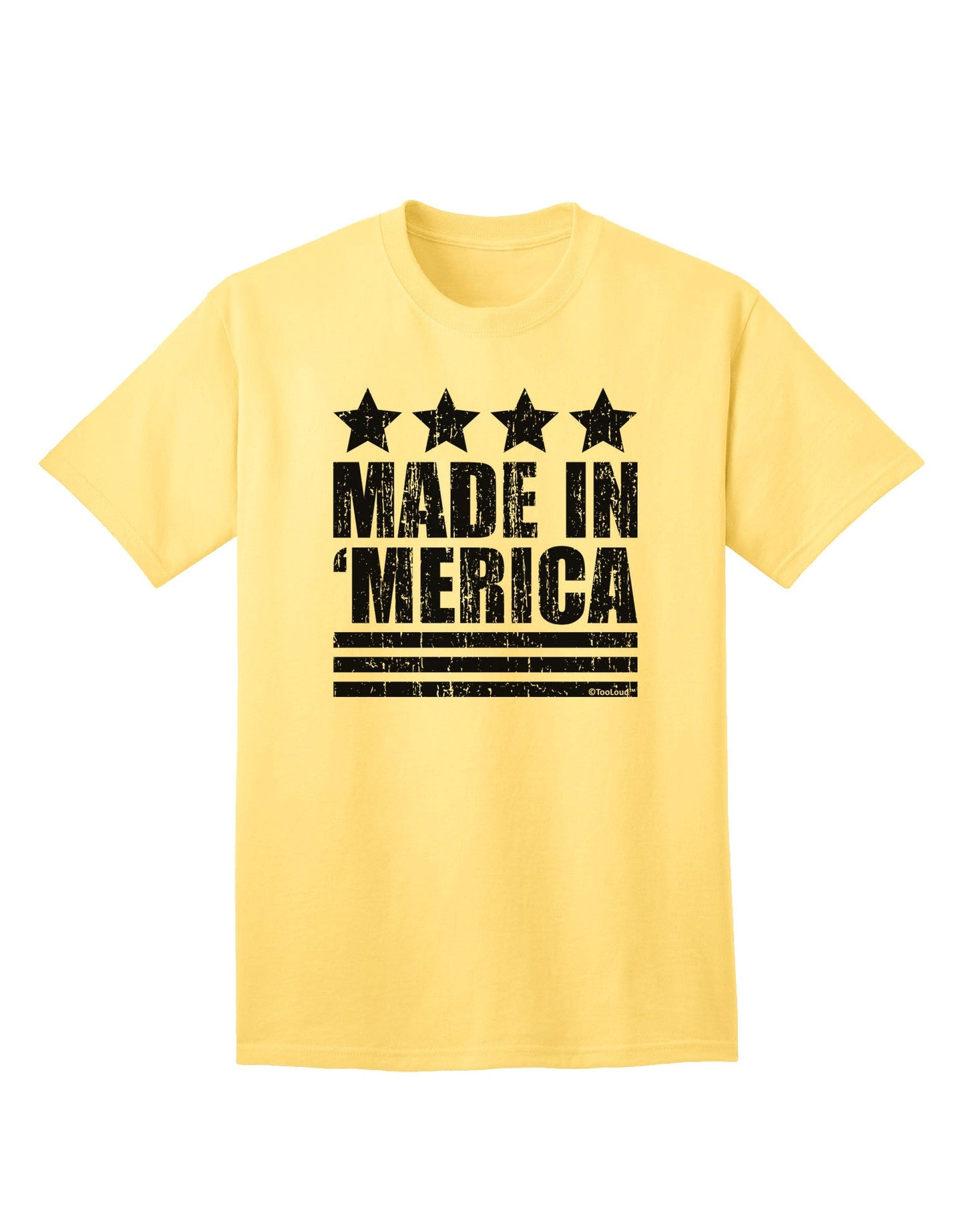 Made in Merica - Stars and Stripes Design Adult T-Shirt-Mens T-Shirt-TooLoud-Yellow-Small-Davson Sales