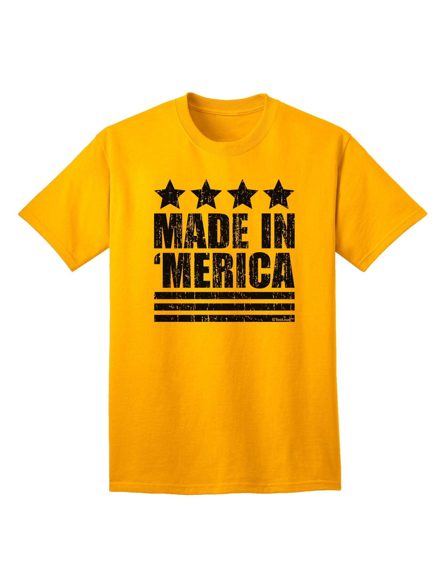 Made in Merica - Stars and Stripes Design Adult T-Shirt-Mens T-Shirt-TooLoud-Gold-Small-Davson Sales