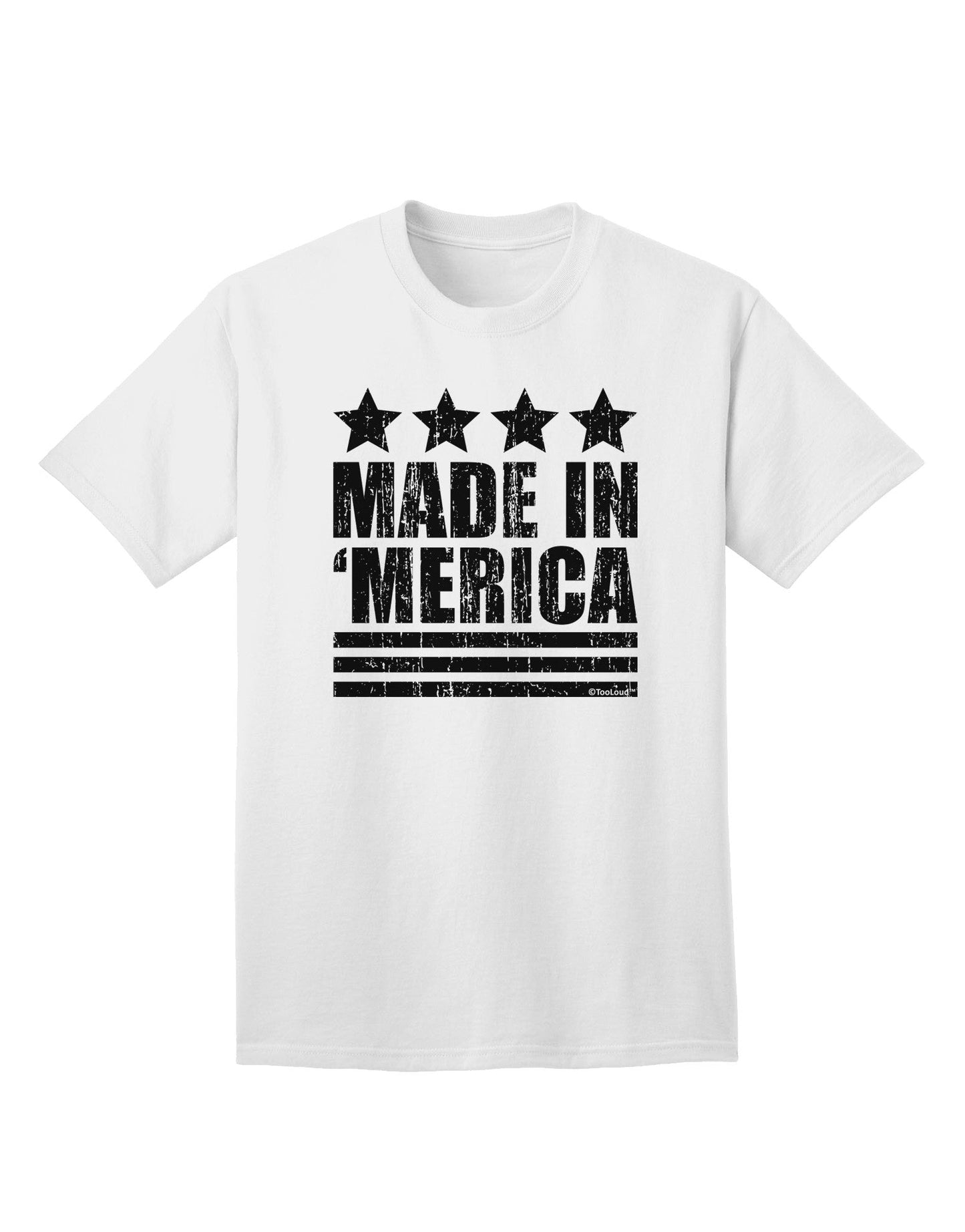 Made in Merica - Stars and Stripes Design Adult T-Shirt-Mens T-Shirt-TooLoud-White-Small-Davson Sales