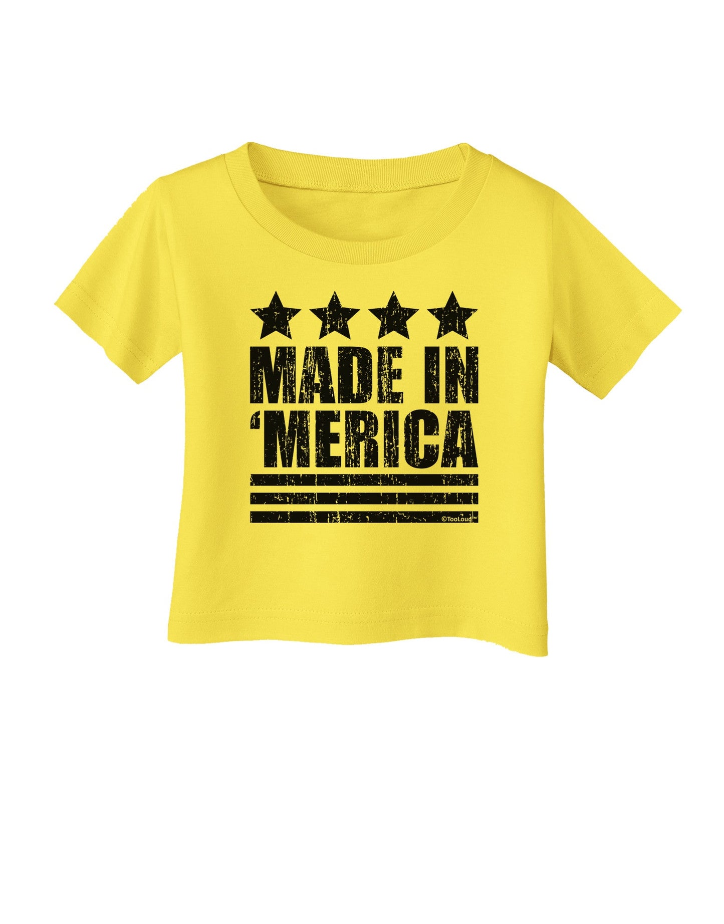 Made in Merica - Stars and Stripes Design Infant T-Shirt-Infant T-Shirt-TooLoud-Yellow-06-Months-Davson Sales