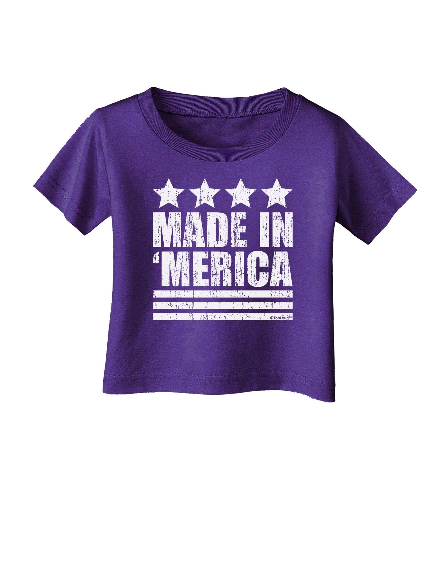 Made in Merica - Stars and Stripes Design Infant T-Shirt Dark-Infant T-Shirt-TooLoud-Purple-06-Months-Davson Sales