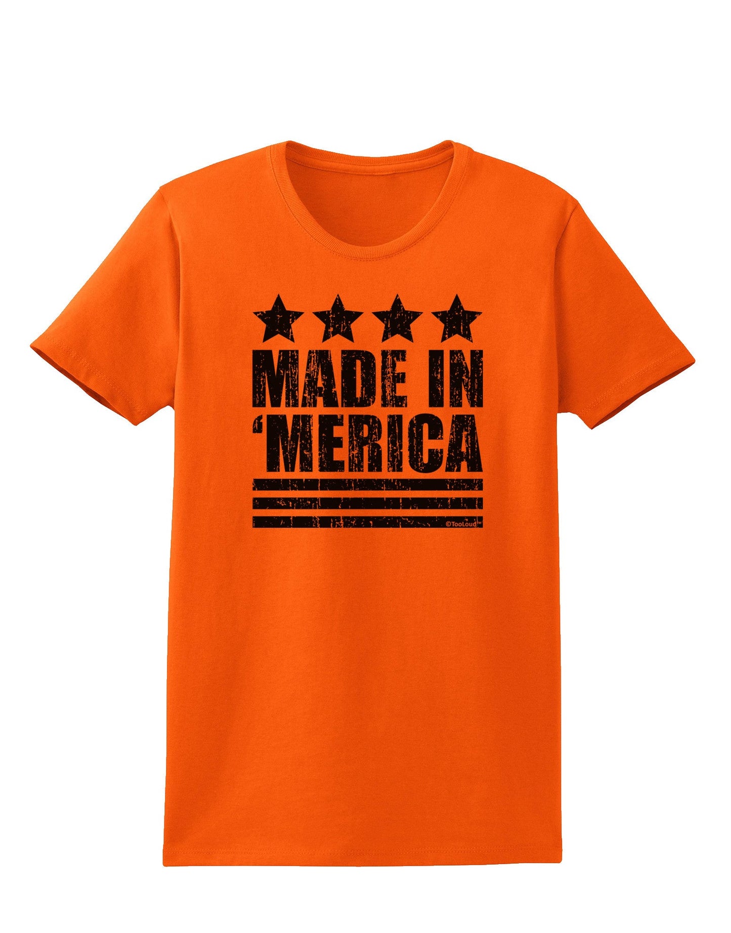 Made in Merica - Stars and Stripes Design Womens T-Shirt-Womens T-Shirt-TooLoud-Orange-X-Small-Davson Sales