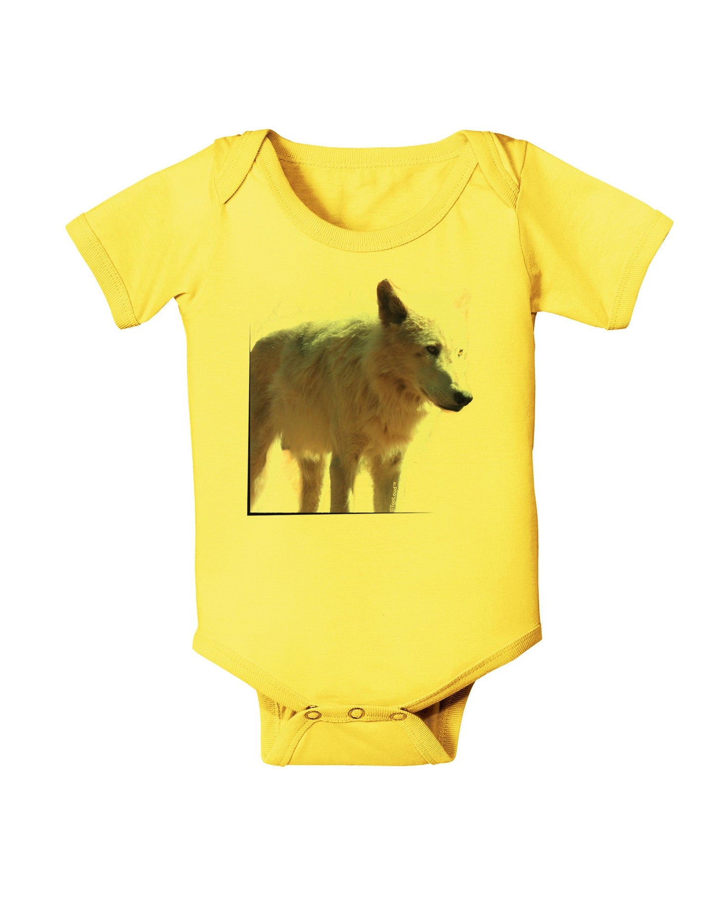 Magnificent Full White Wolf Baby Romper Bodysuit-Baby Romper-TooLoud-Yellow-06-Months-Davson Sales