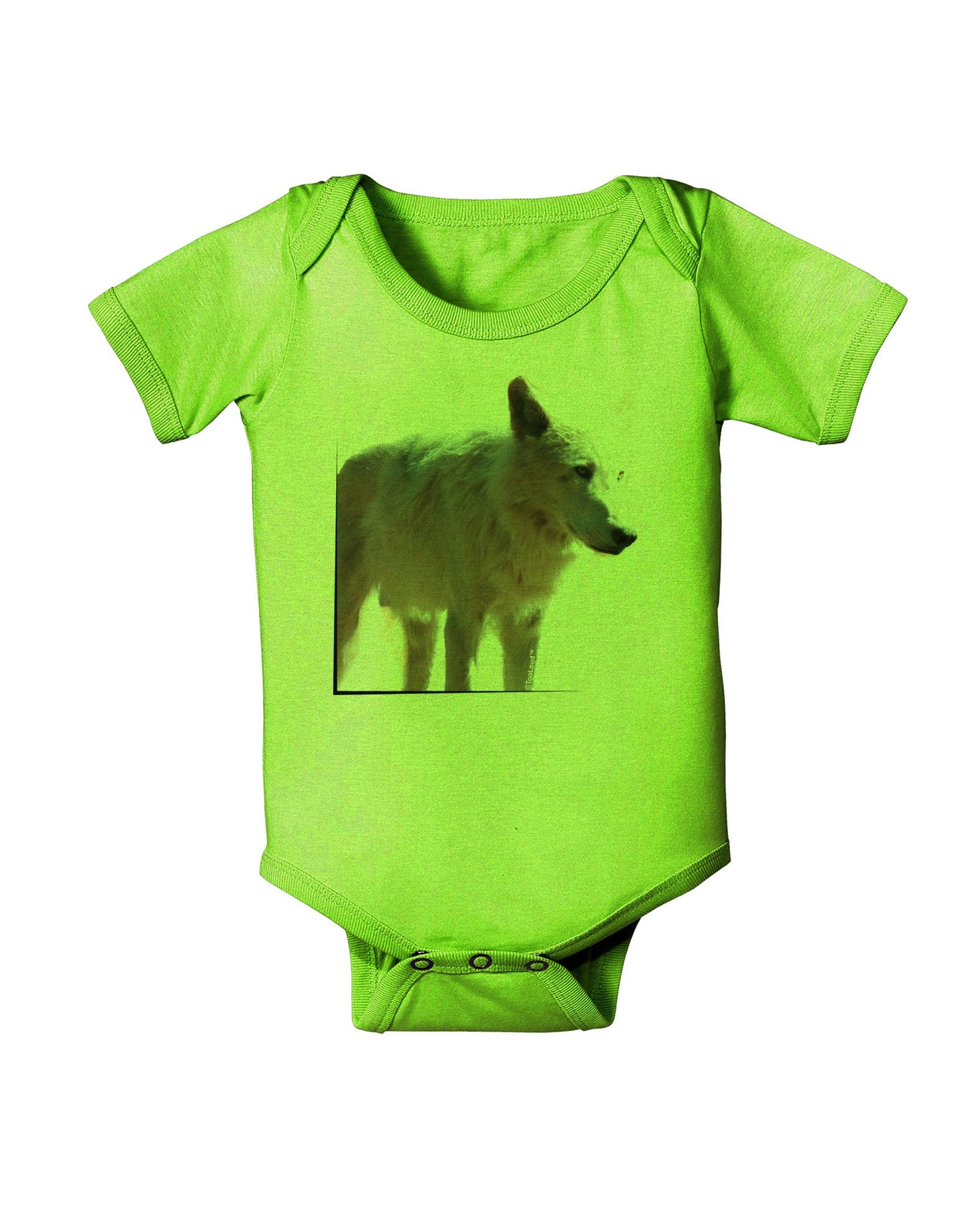 Magnificent Full White Wolf Baby Romper Bodysuit-Baby Romper-TooLoud-Lime-06-Months-Davson Sales