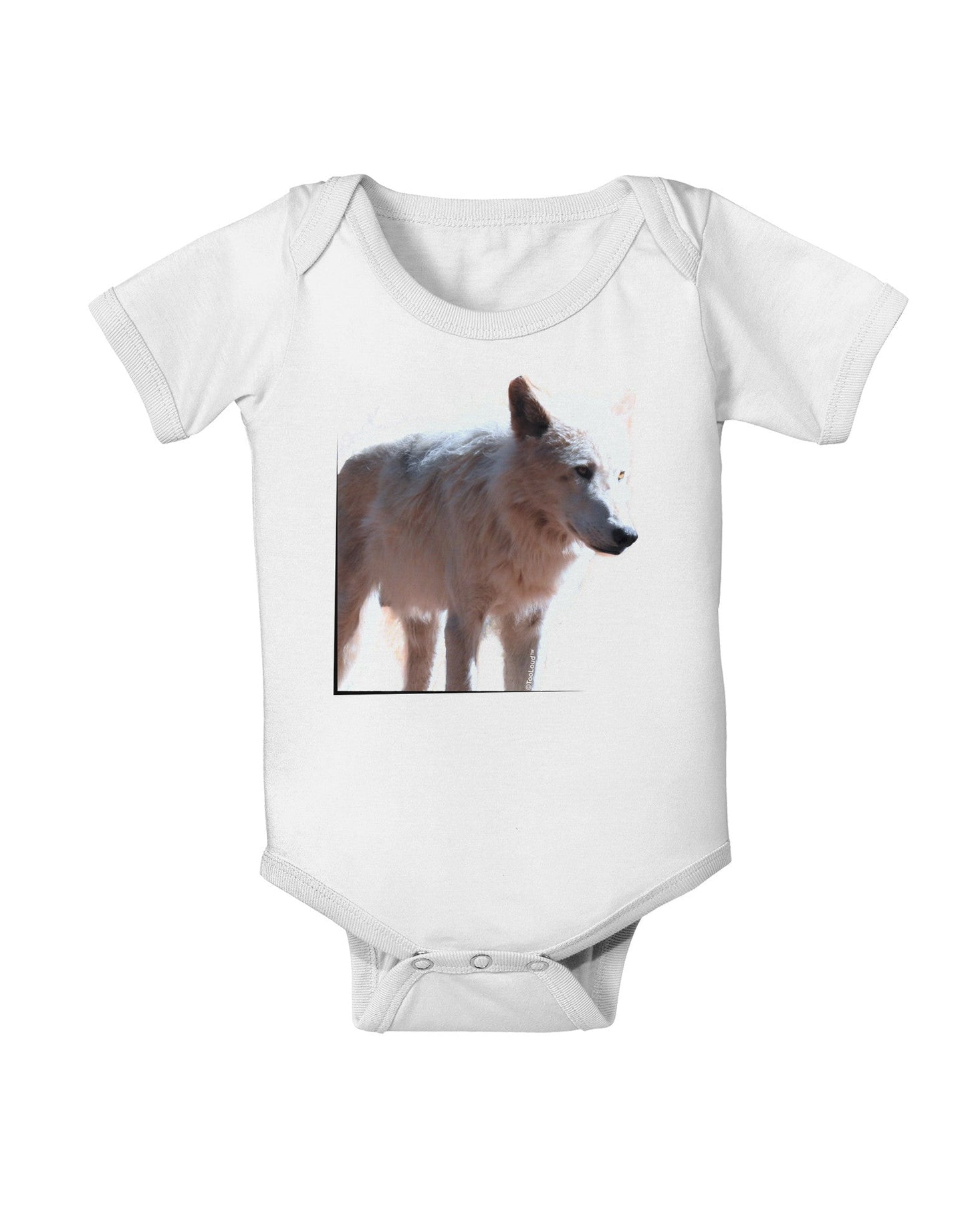 Magnificent Full White Wolf Baby Romper Bodysuit-Baby Romper-TooLoud-White-06-Months-Davson Sales