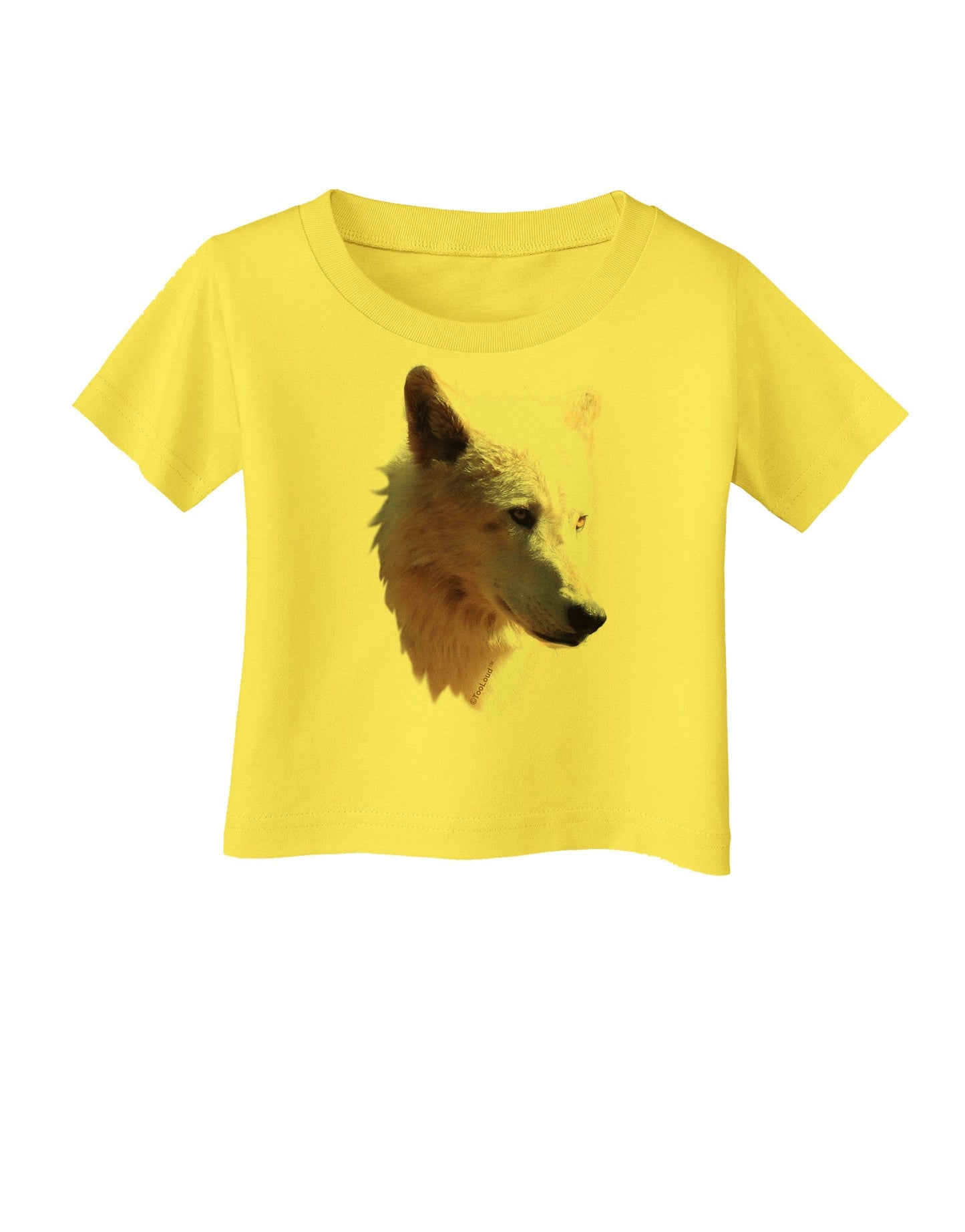 Magnificent White Wolf Head Infant T-Shirt-Infant T-Shirt-TooLoud-Yellow-06-Months-Davson Sales