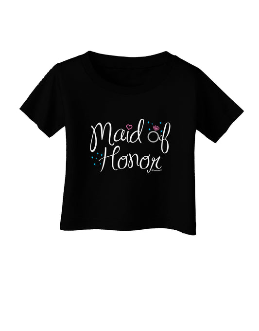 Maid of Honor - Diamond Ring Design - Color Infant T-Shirt Dark-Infant T-Shirt-TooLoud-Black-06-Months-Davson Sales