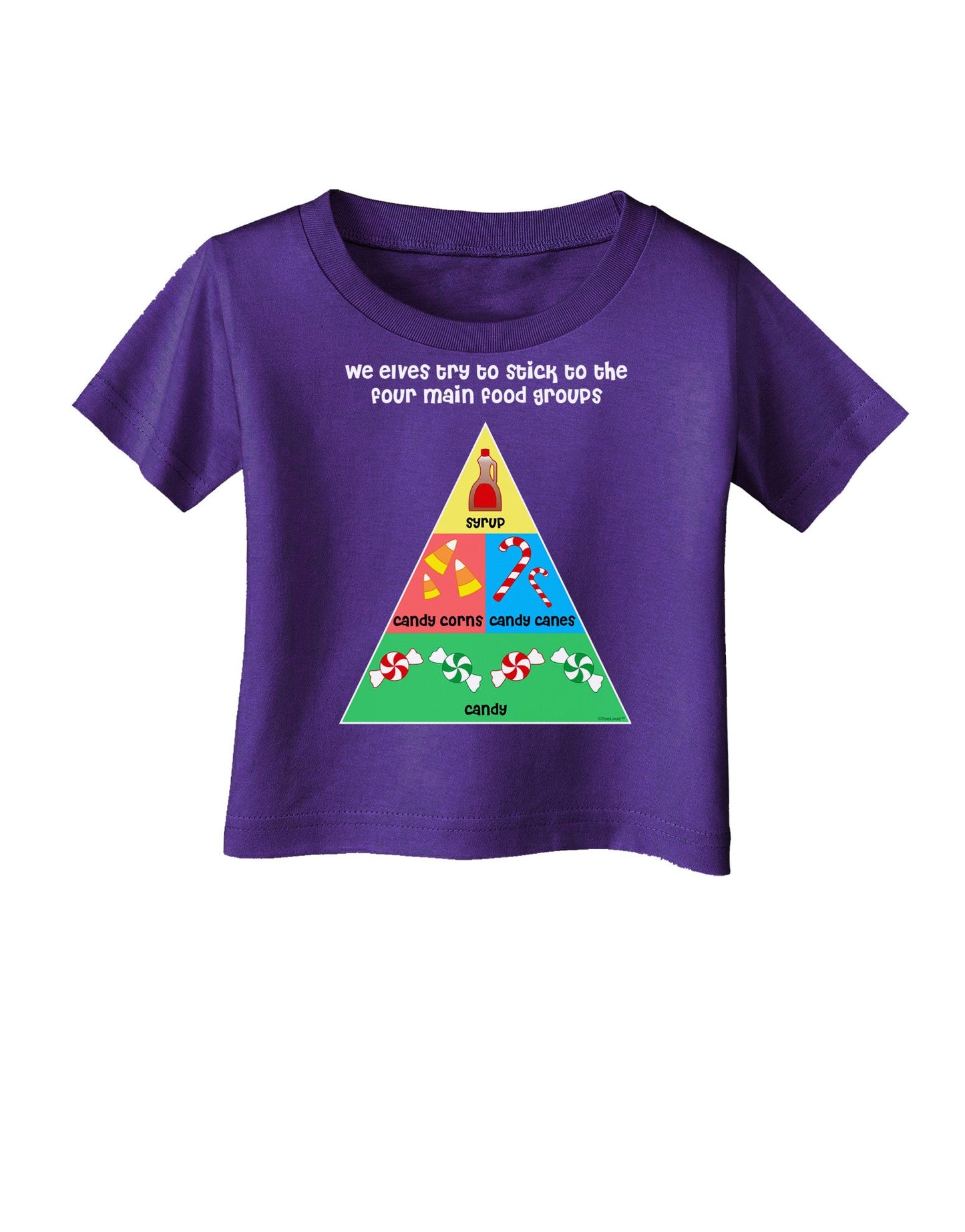 Main Food Groups of an Elf - Christmas Infant T-Shirt Dark-Infant T-Shirt-TooLoud-Purple-06-Months-Davson Sales